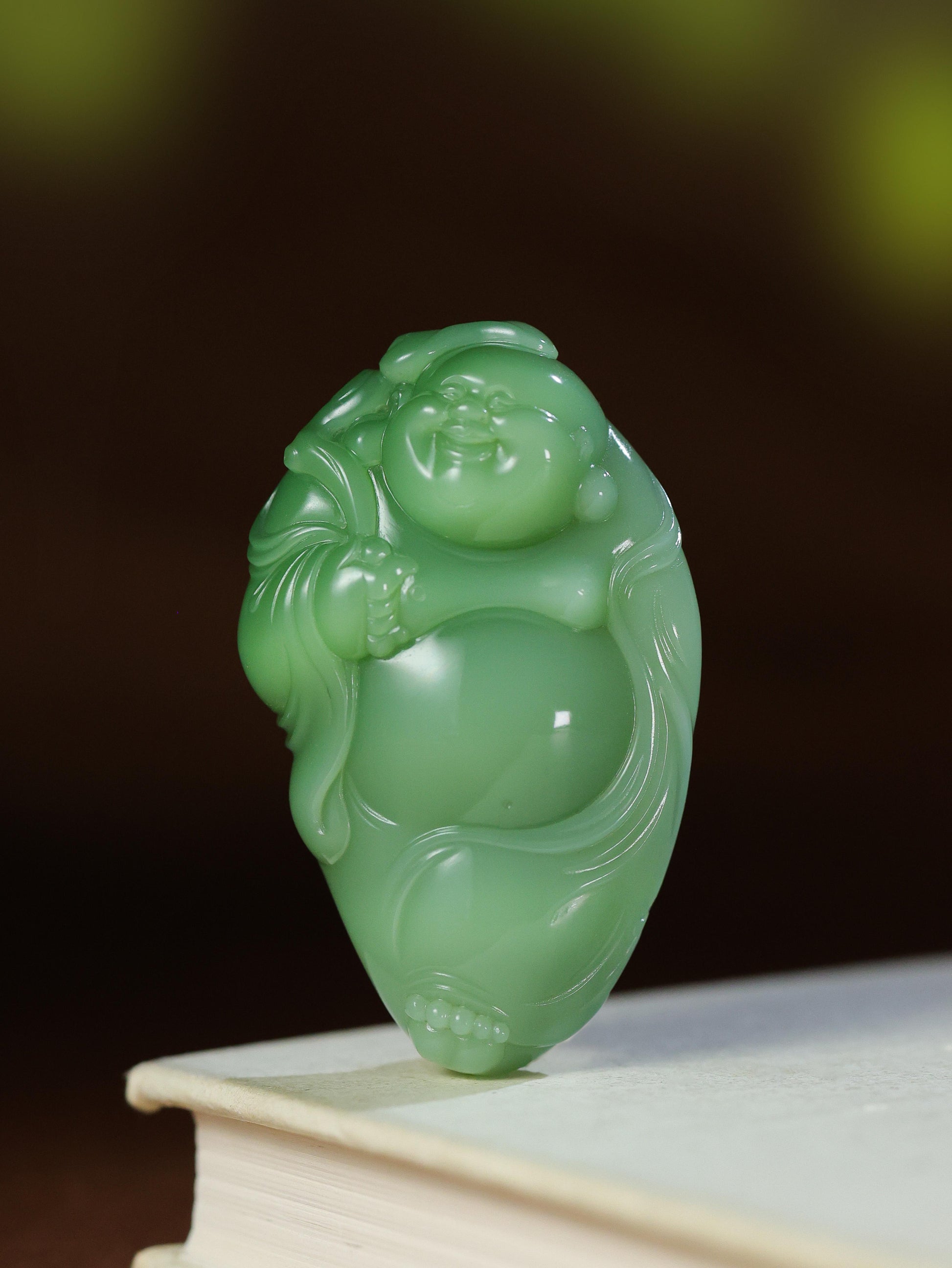 和田玉碧玉粉青佛公(yc188776)