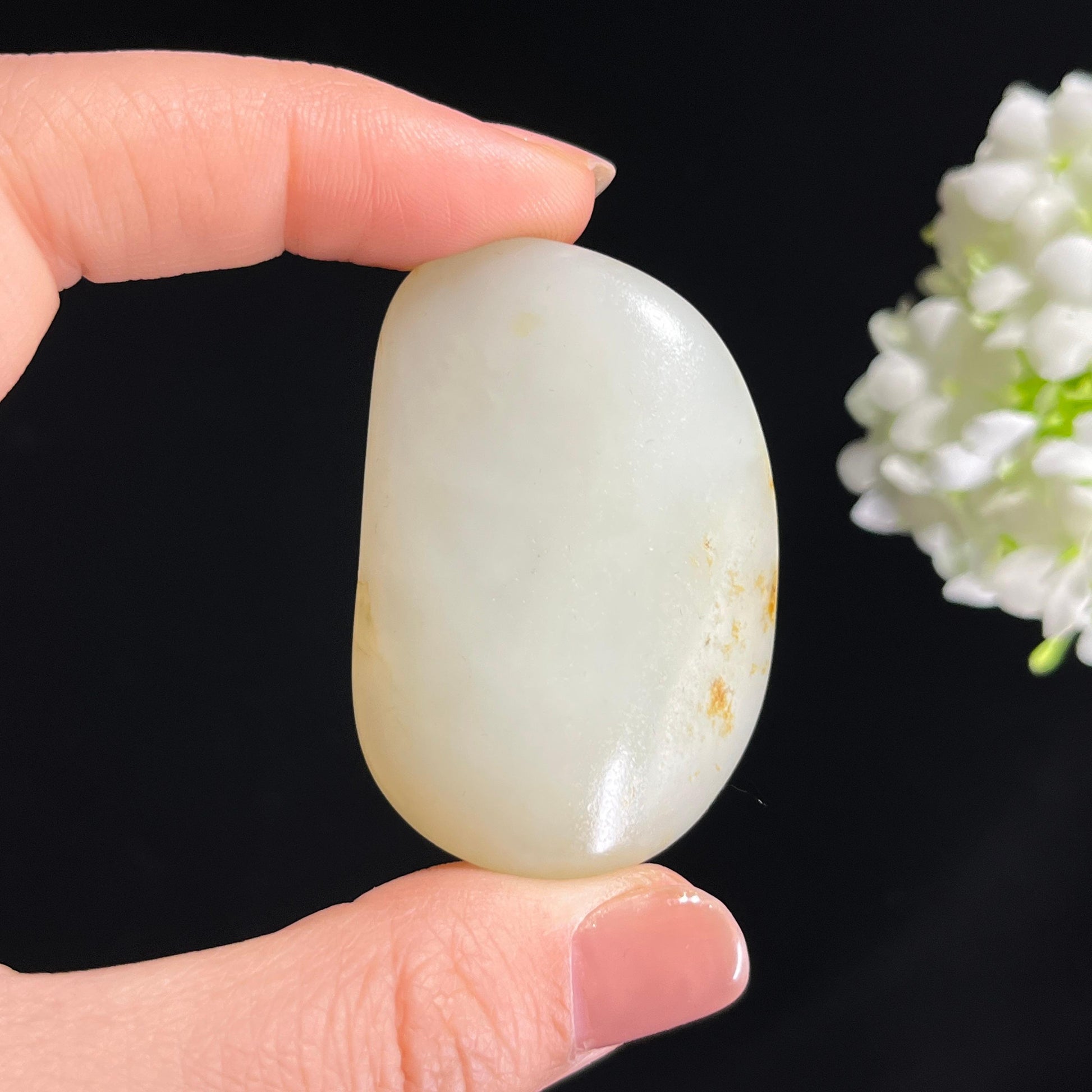 和田玉白玉洒金皮“素雪藏金”籽料原石（yc280747）