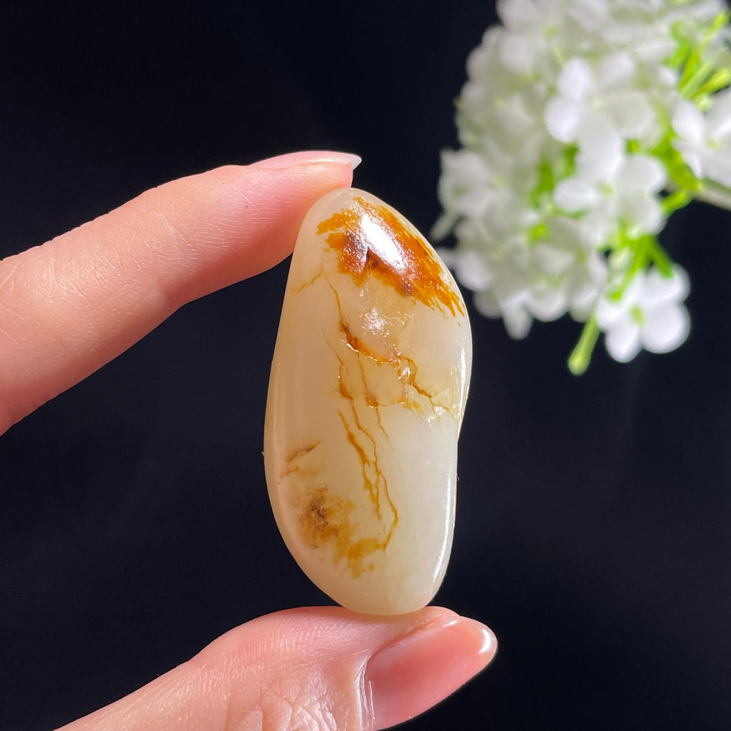 和田玉“枫染溪玉”白玉聚红皮籽料（yc422529）