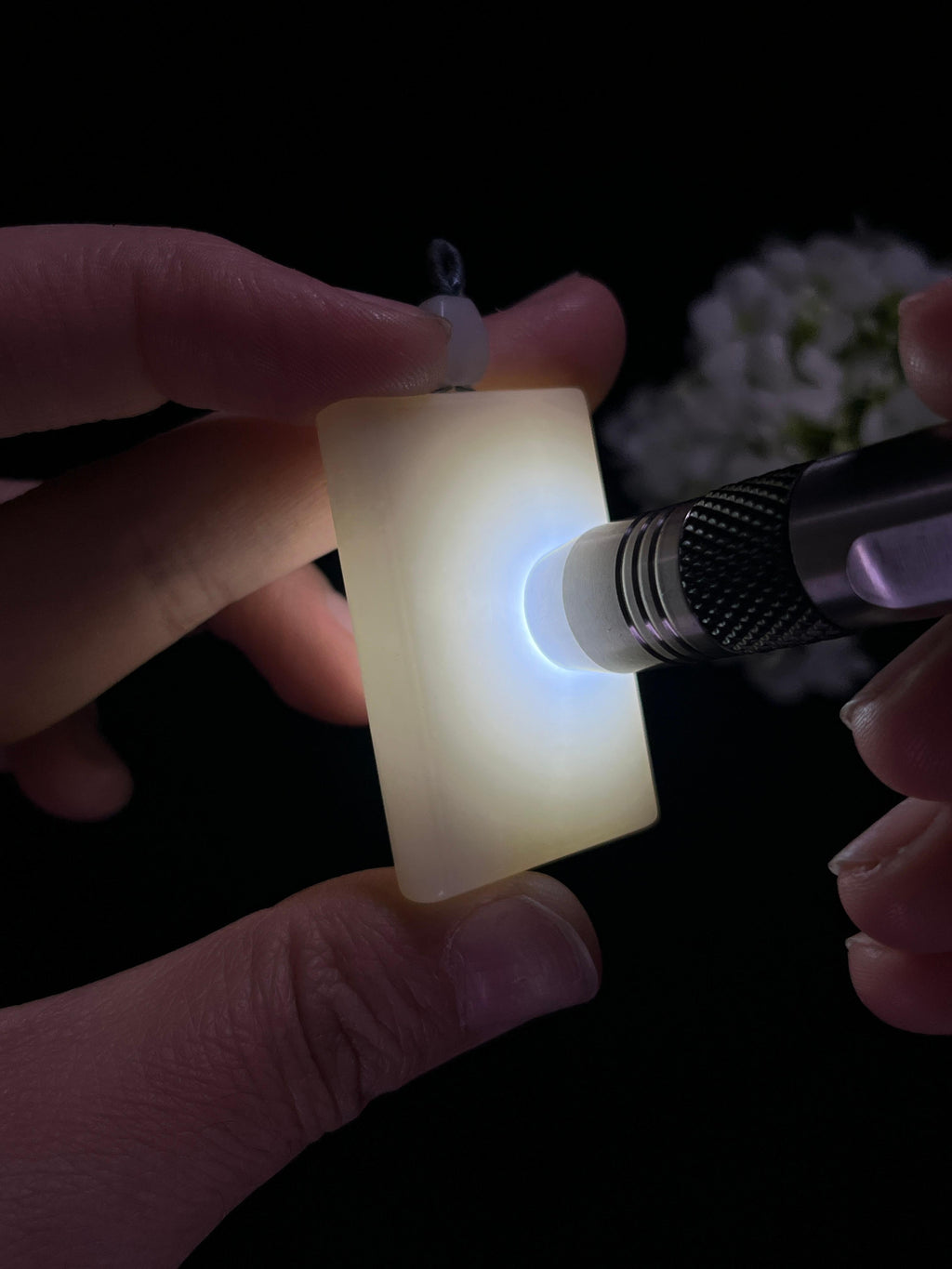 和田玉白玉“素影澄心”平安无事牌（yc259140）