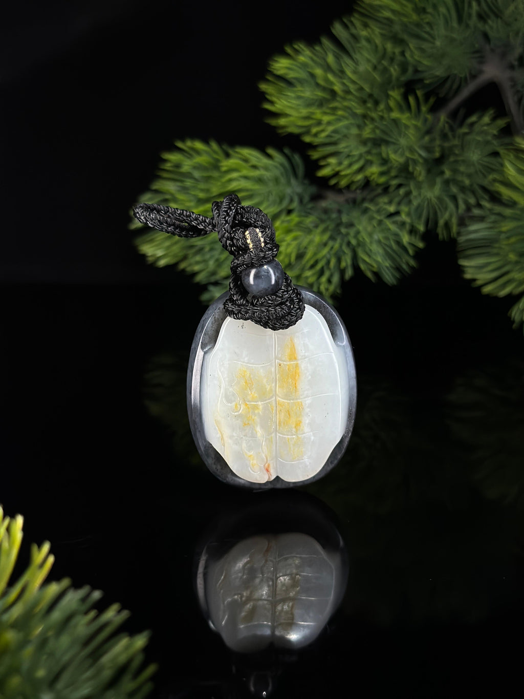 新疆和田天青花洒金皮籽料富甲一方精品挂件（yc492355）