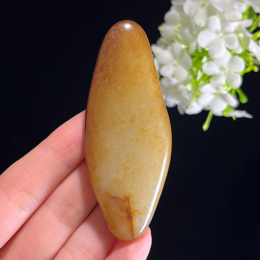 和田玉青白玉“秋褐流霜”黄皮洒金皮籽料（yc351269）