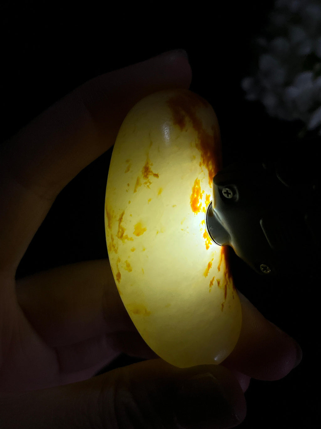 和田一级白玉玛丽艳枣红皮籽料原石手把件（yc265722）