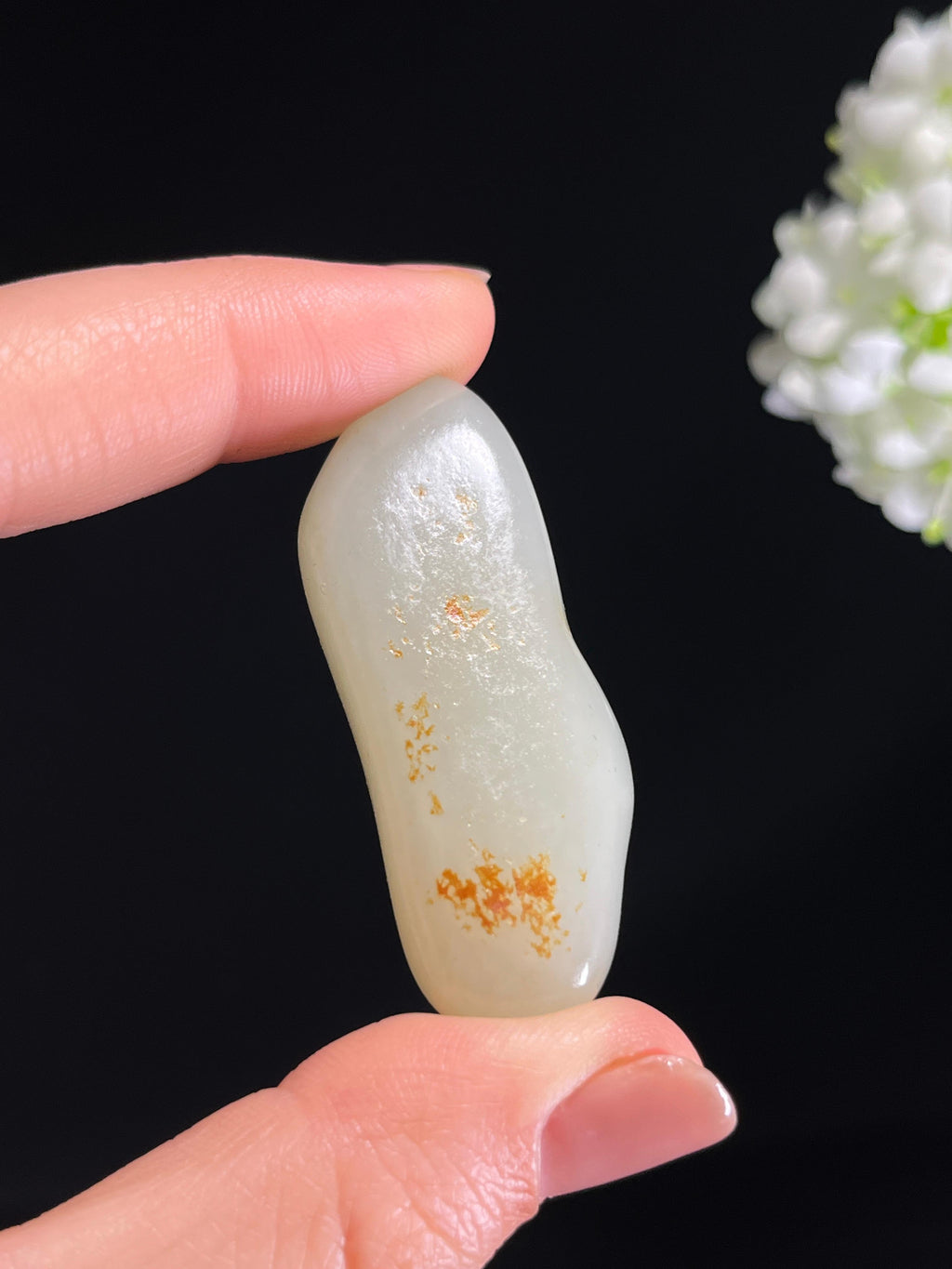 和田玉白玉洒金皮“月露星痕”籽料原石（yc278650）