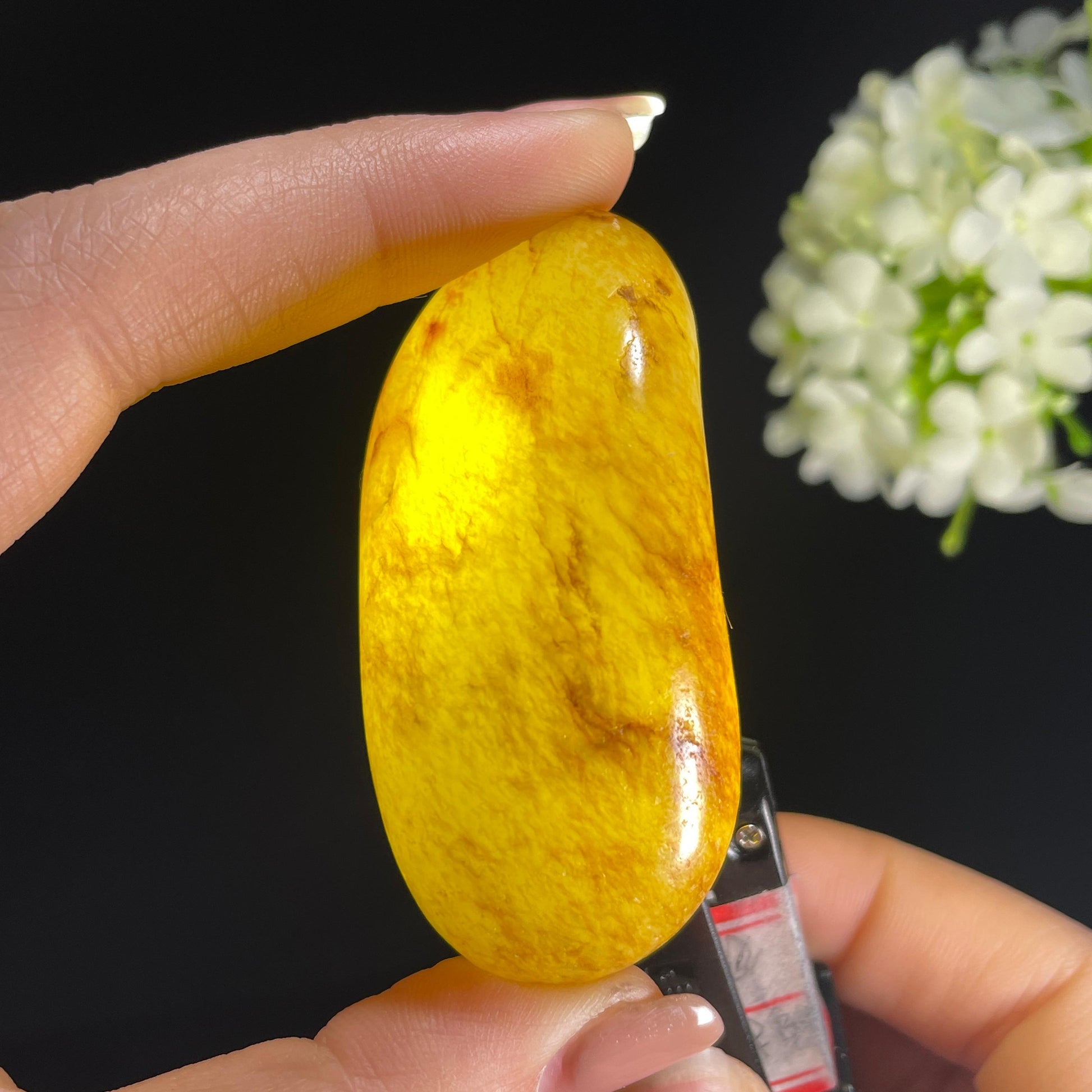 2026.4.9广告流，和田玉白玉“秋江金浪”通体洒金皮籽料（yc386299）