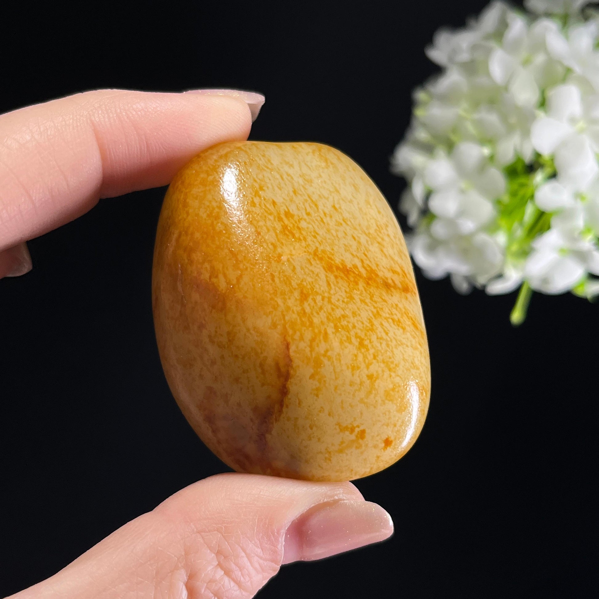 和田玉白玉“金霭浮山”通体洒金皮籽料（yc353579）