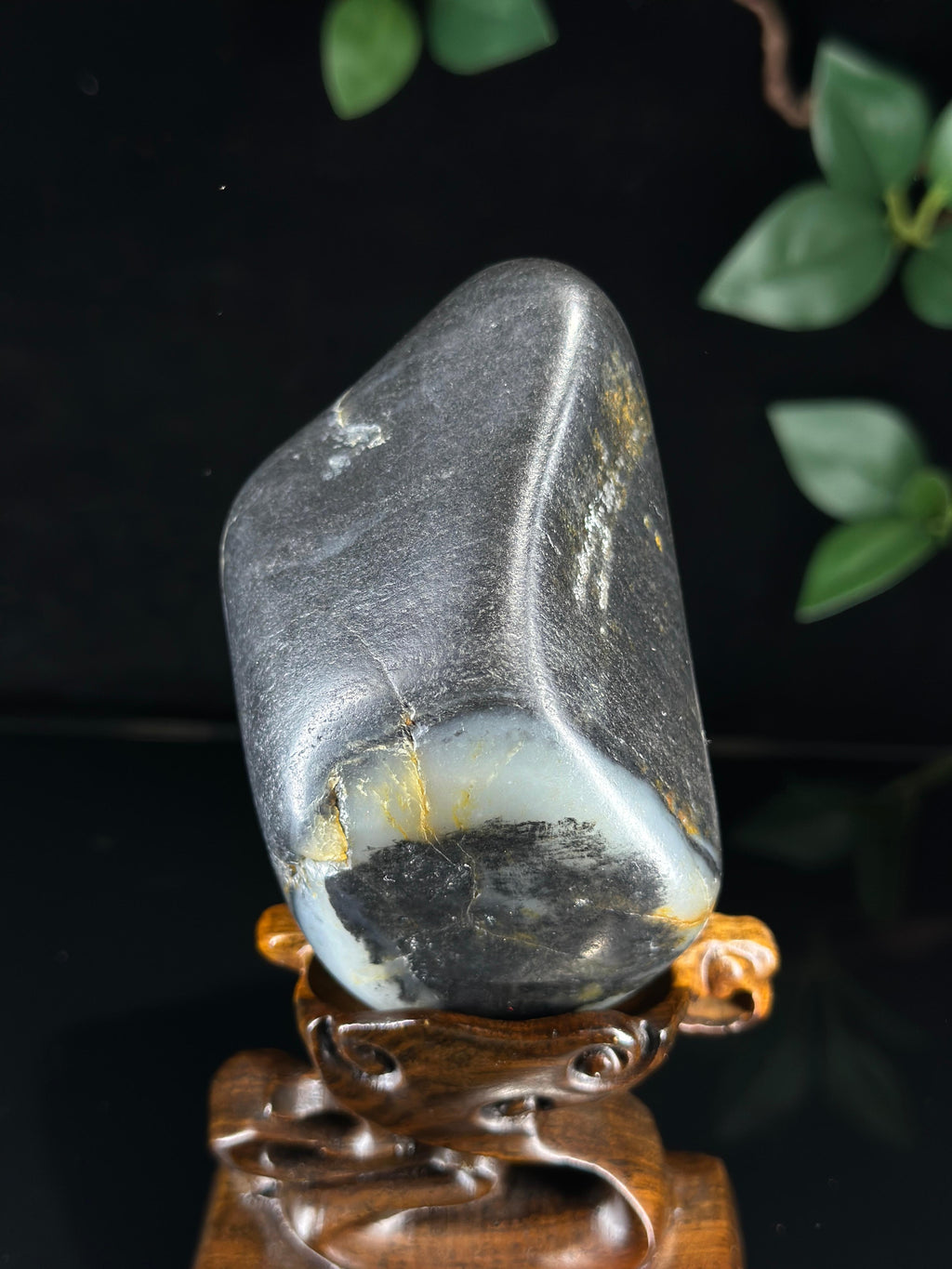 新疆和田玉青花洒金皮籽料摆件（yc749276）