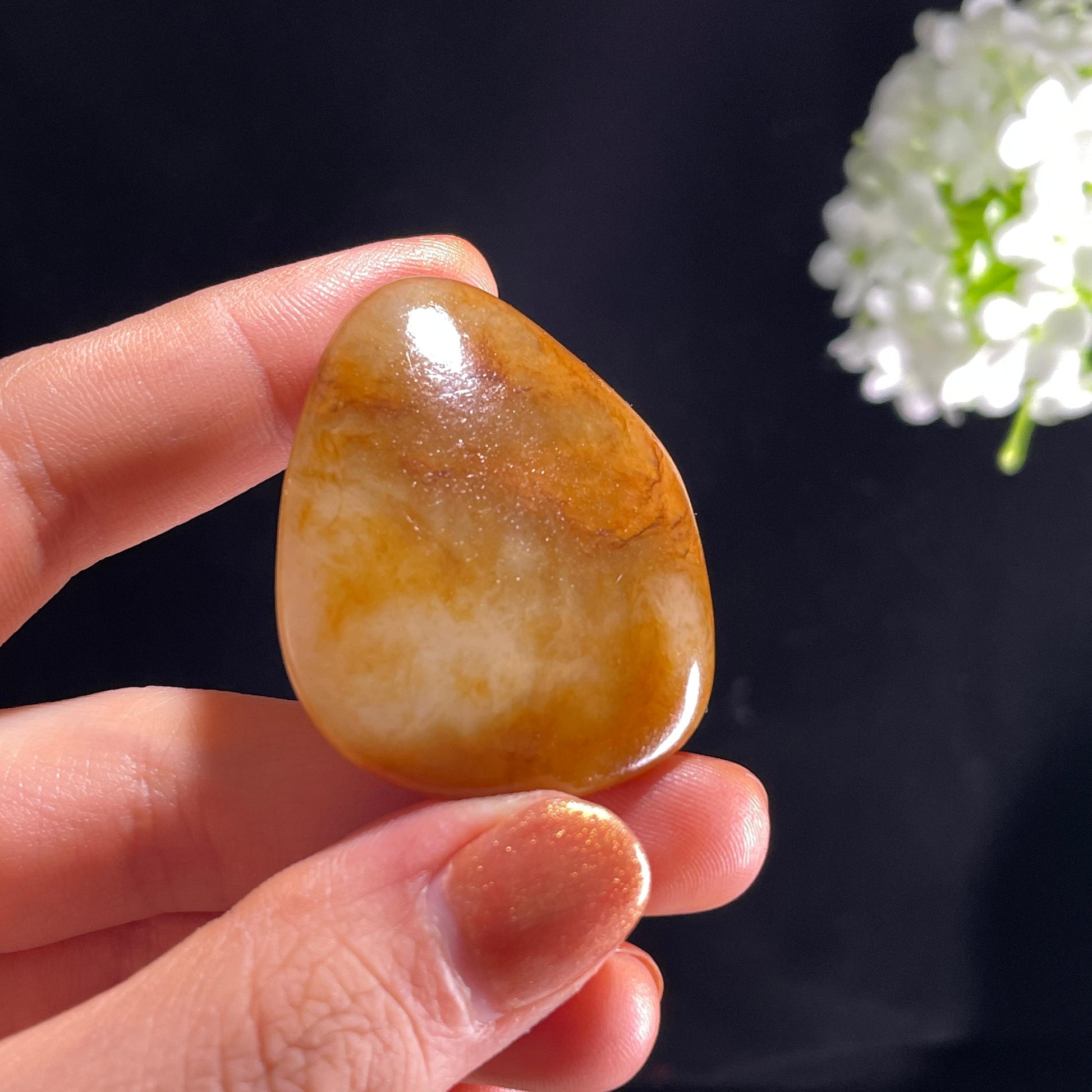 新疆天然和田玉“光风霁月”黄沁籽料（yc387308）