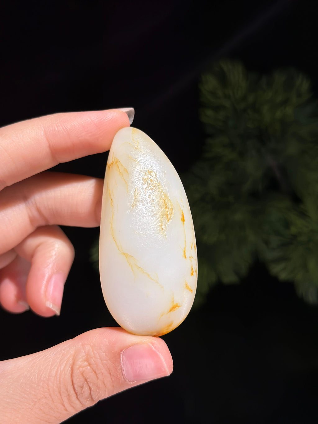 新疆和田玉白玉洒金皮精品籽料手把件（yc681620）