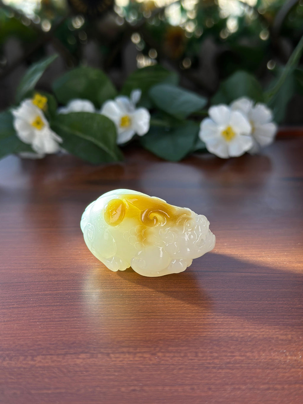 和田玉糖白貔貅挂件（yc707352）