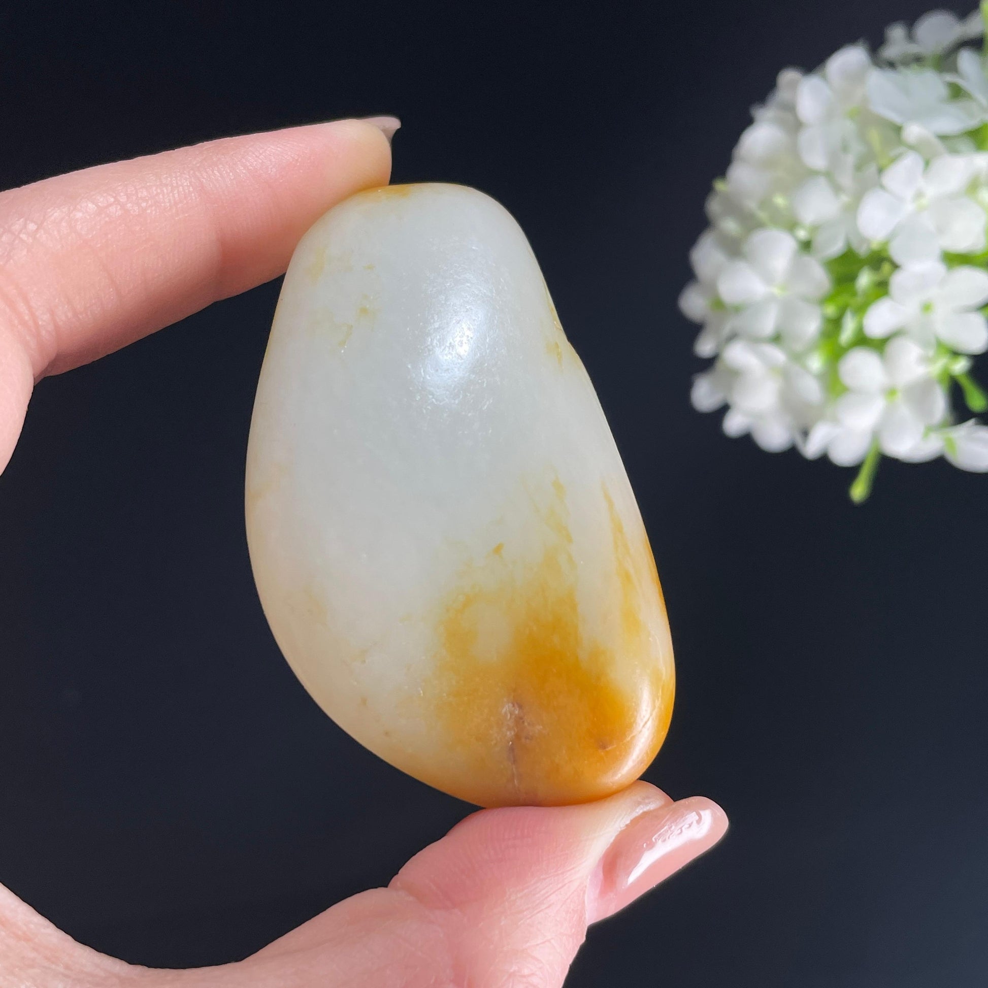 2026.4.9广告流，和田玉白玉“橙霞半覆”红皮白肉籽料（yc386138）