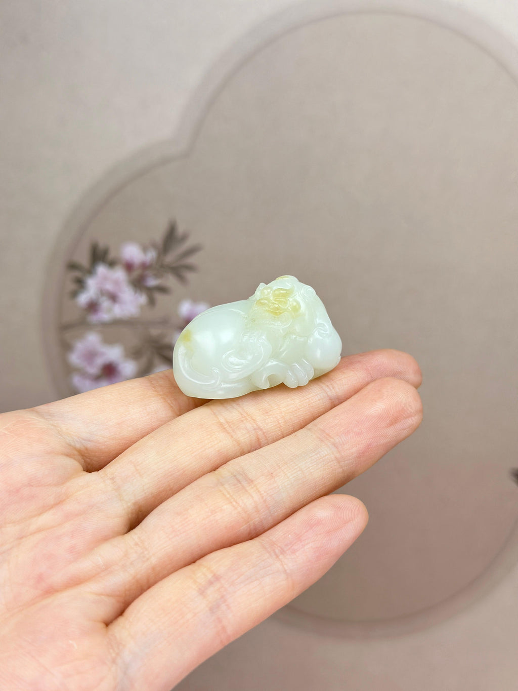 和田玉糖白貔貅挂件（yc775460）