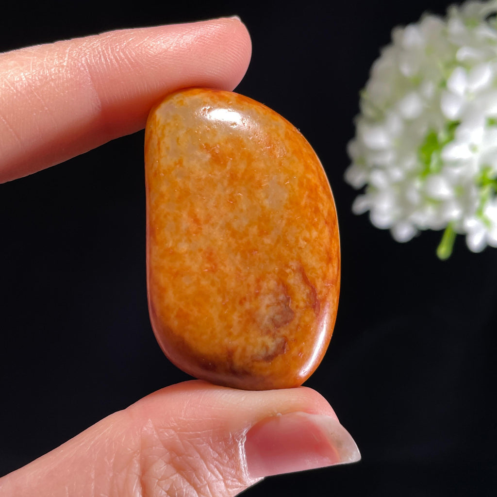 和田玉“熔霞藏玉”暖白种洒红皮籽料（yc420574）