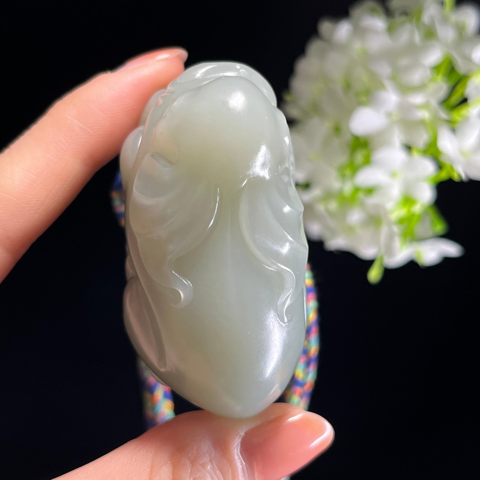 日常视频料，和田玉青白玉“象稳行远”象雕刻把件（yc349567）