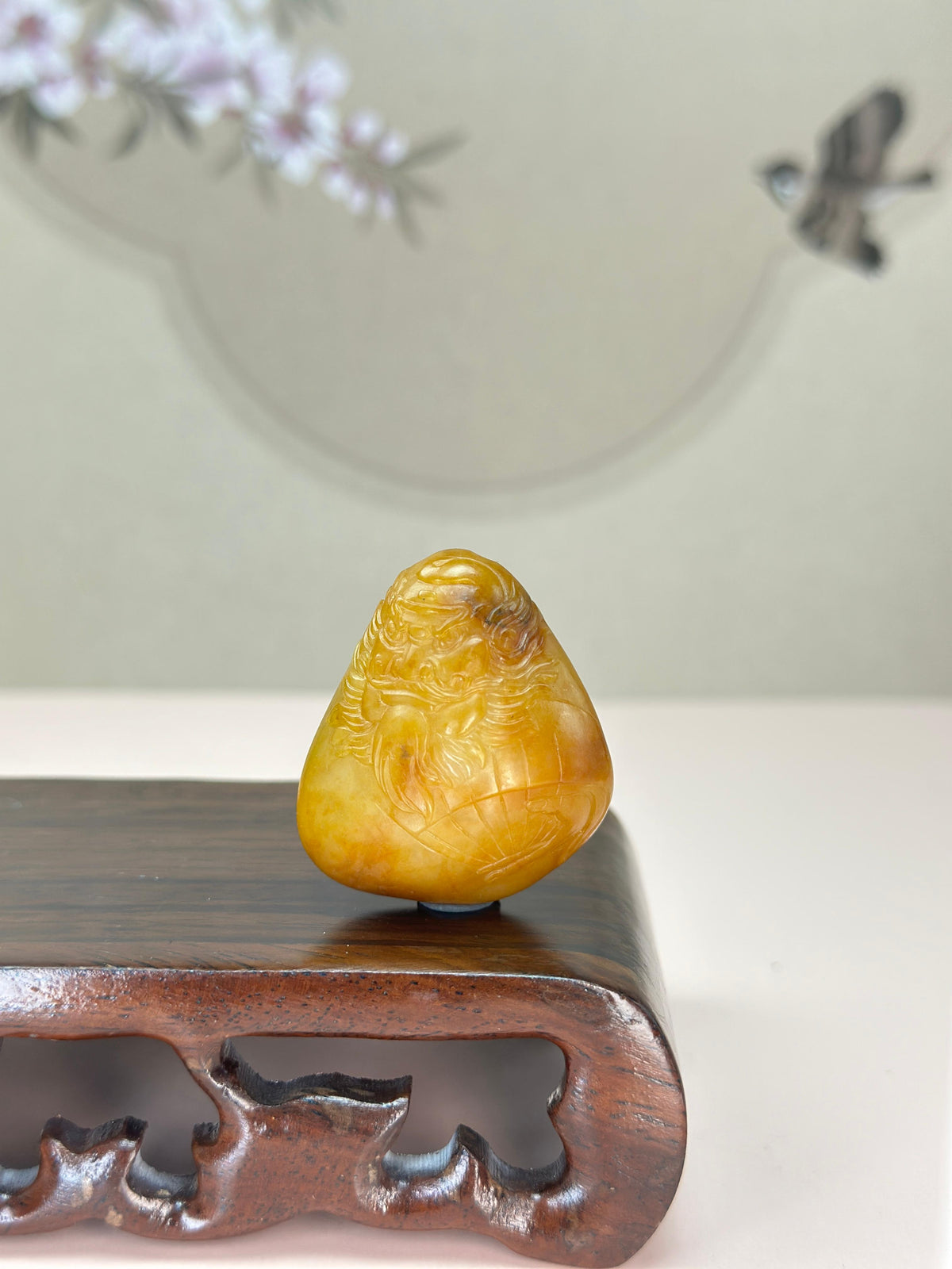珍品新疆和田玉黄沁籽料钟馗挂件（yc765568）