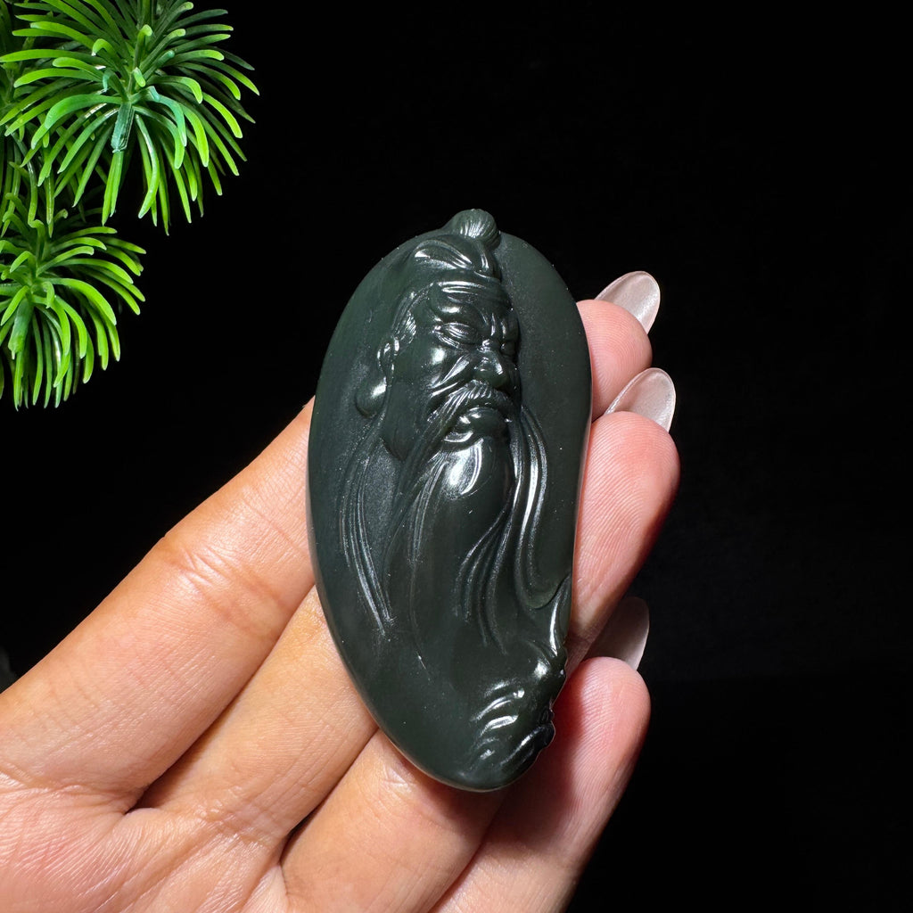 和田玉山料沙枣青关公（yc738535）