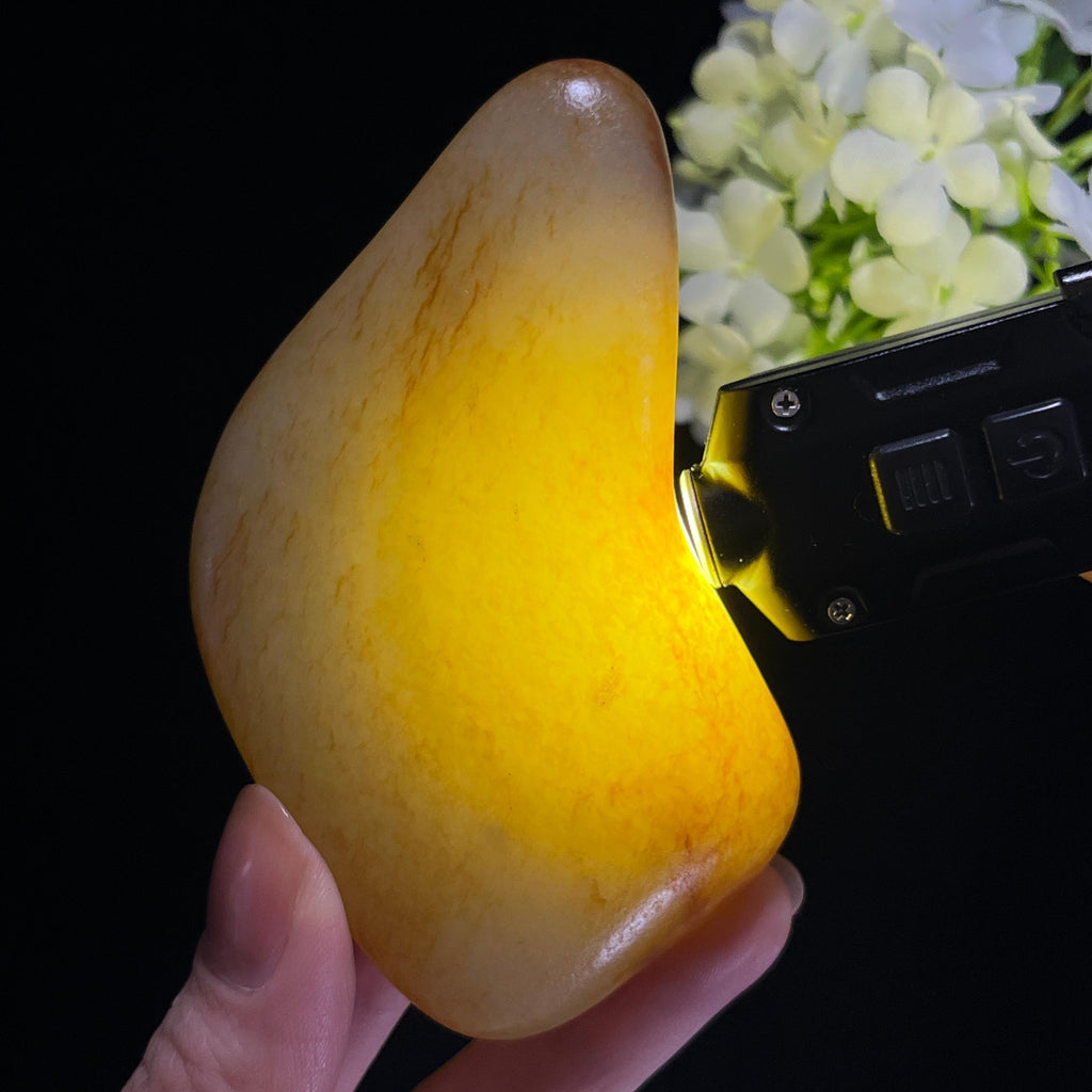 和田玉青白玉“锦纹浮光”洒金皮籽料（yc351299）