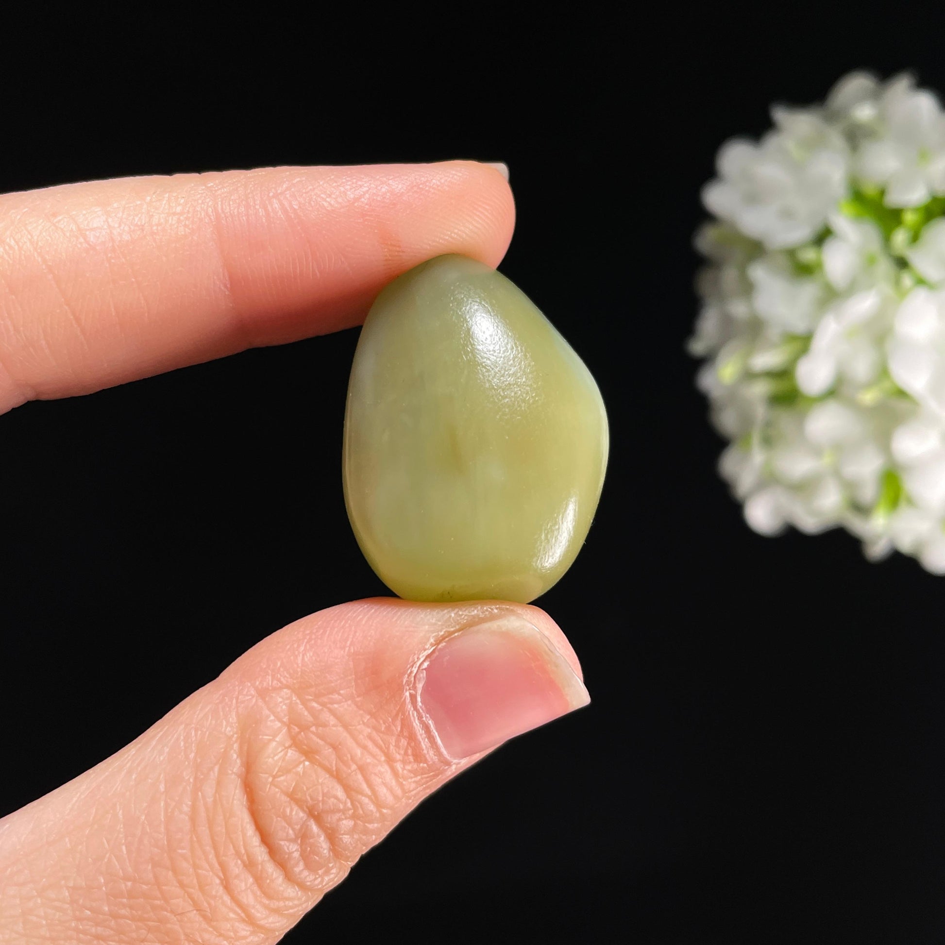 新疆和田玉“蜜裹青澜”带糖沙枣青籽料（yc445919）