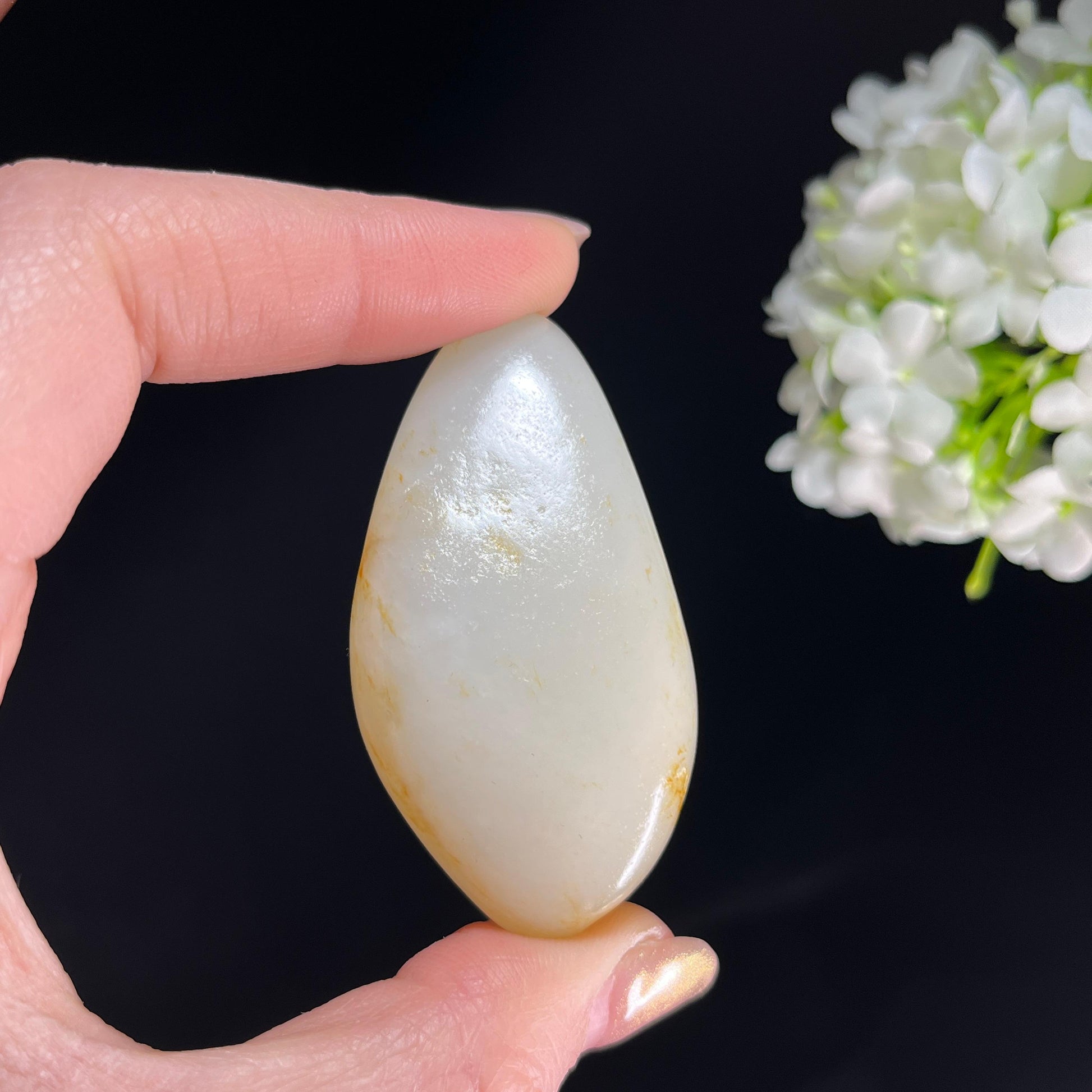 和田玉白玉“云丝牵月”洒金皮籽料（yc350433）