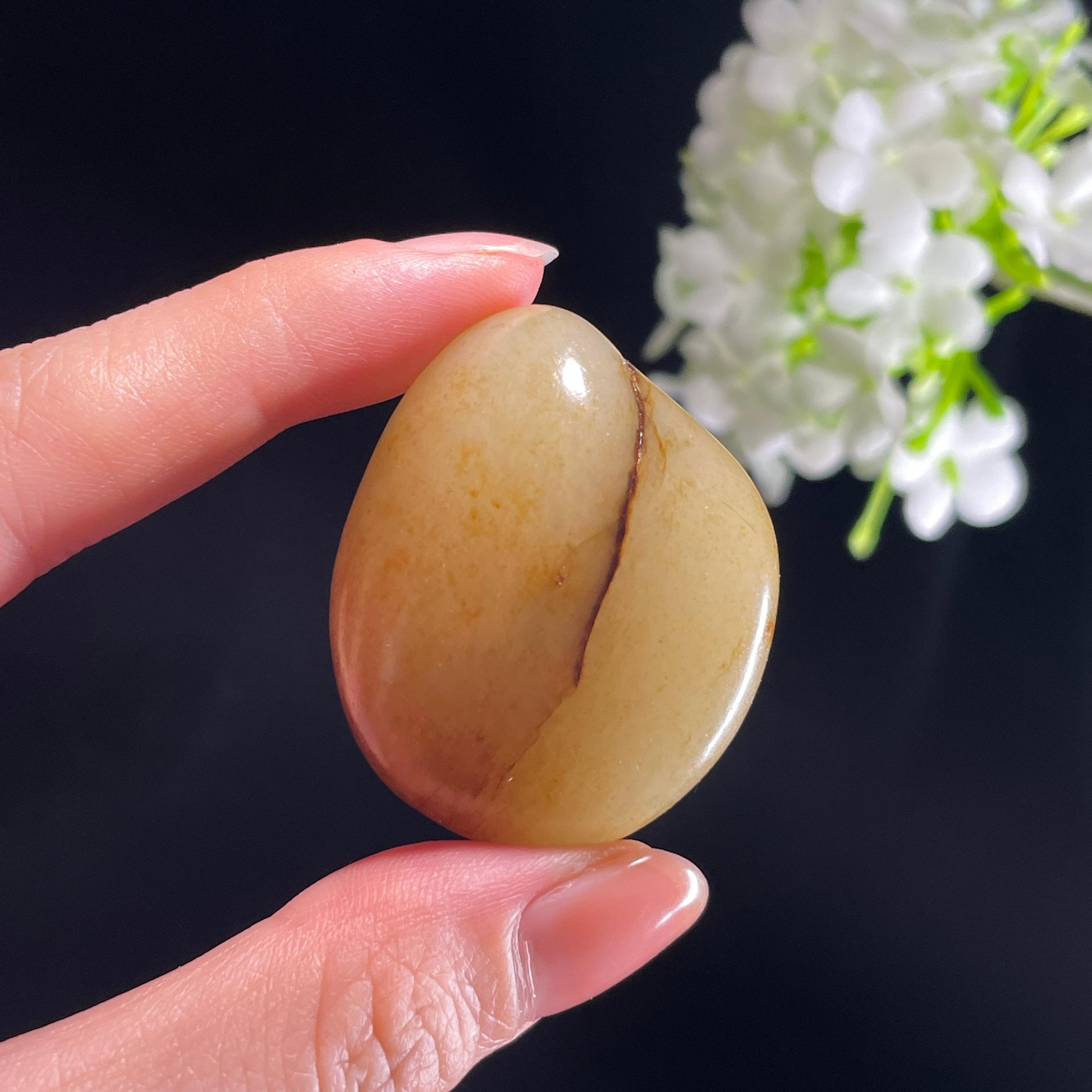 和田玉“界河分玉”白玉洒金聚红皮籽料（yc422503）