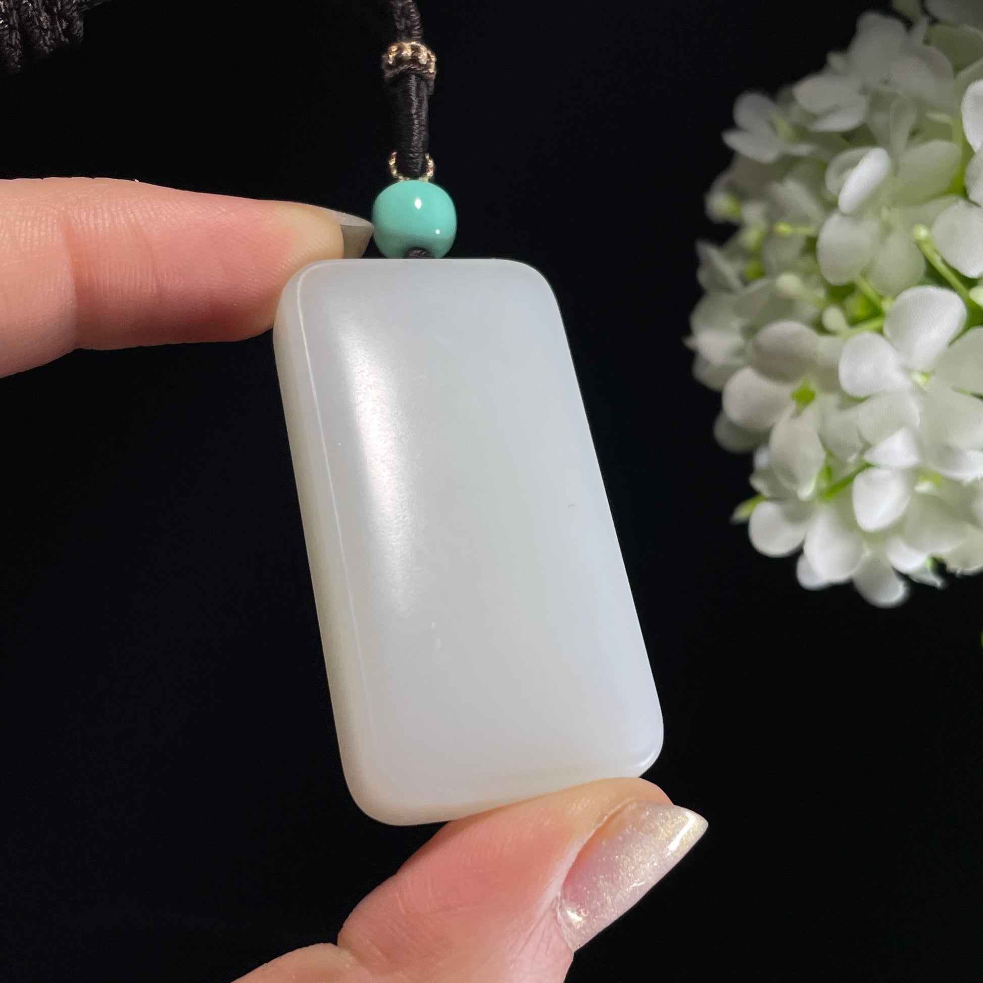 和田玉羊脂白玉“冰川之心”平安无事牌（yc327452）