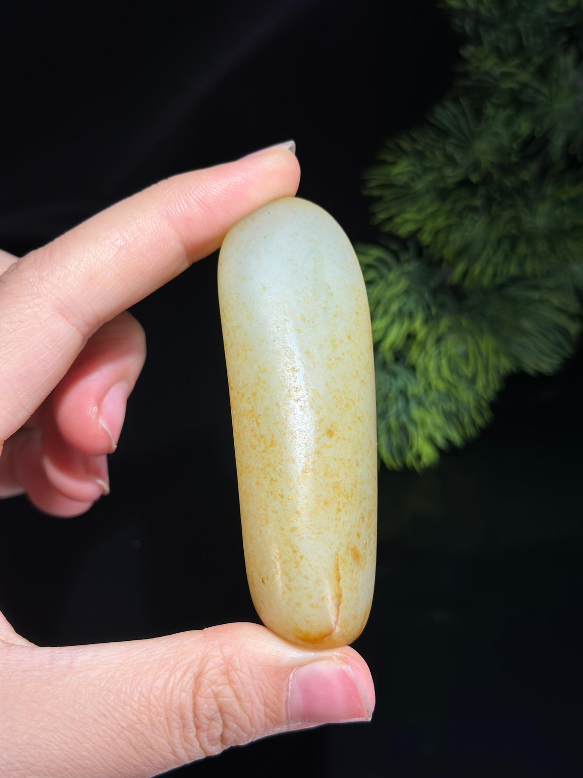 新疆和田玉珍品白玉洒金皮籽料手把件（yc697788）