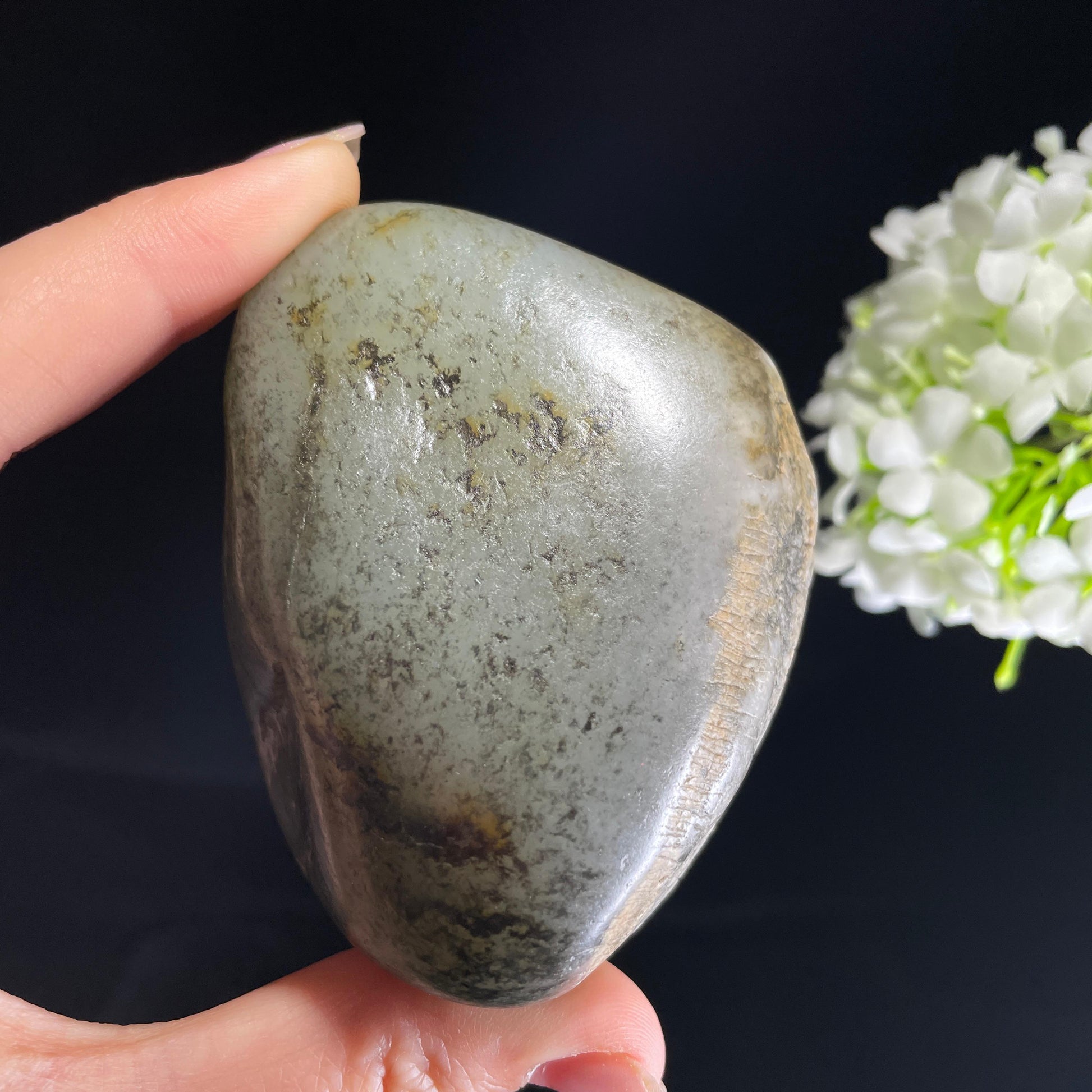 新疆天然和田玉“苍烟落照”油库皮籽料（yc408705）