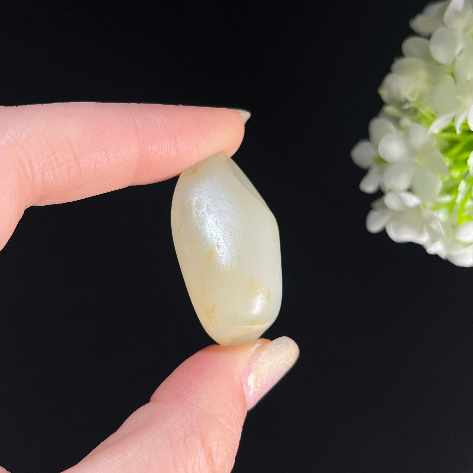 和田玉白玉“烟砂寒素”洒金皮籽料（yc361345）