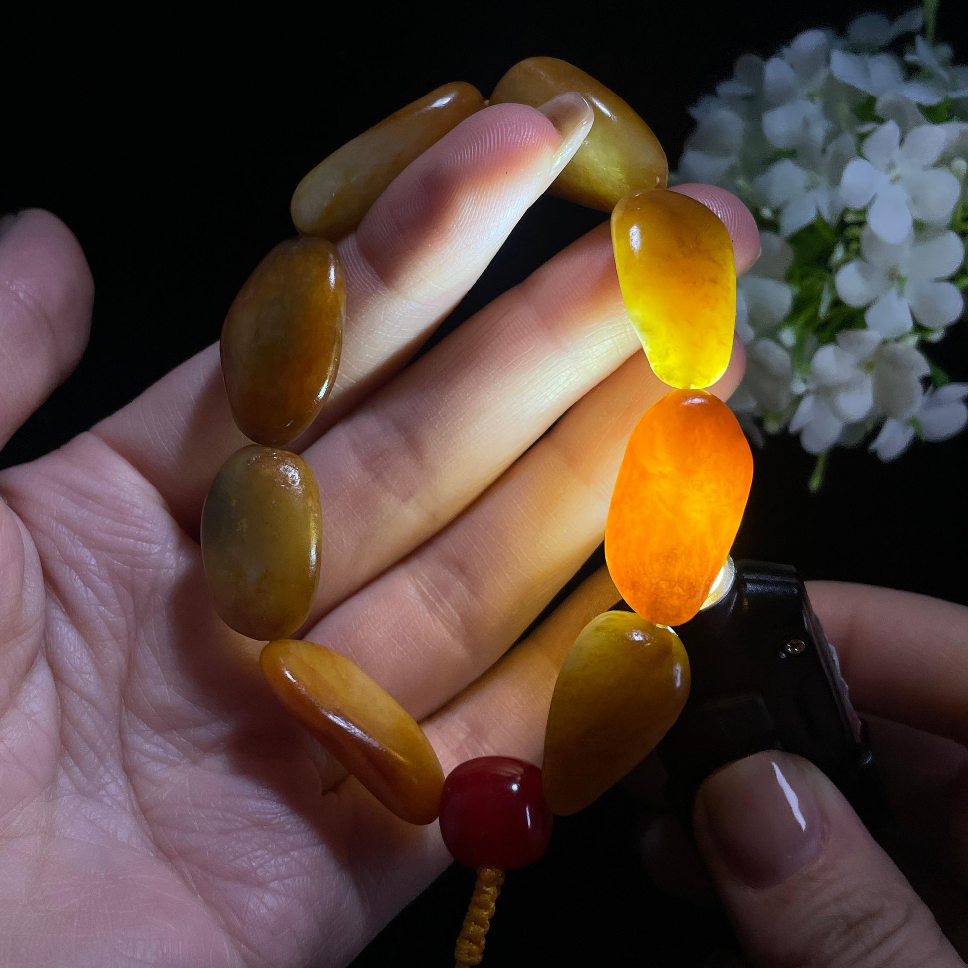 和田玉红沁原籽手串（yc381861）