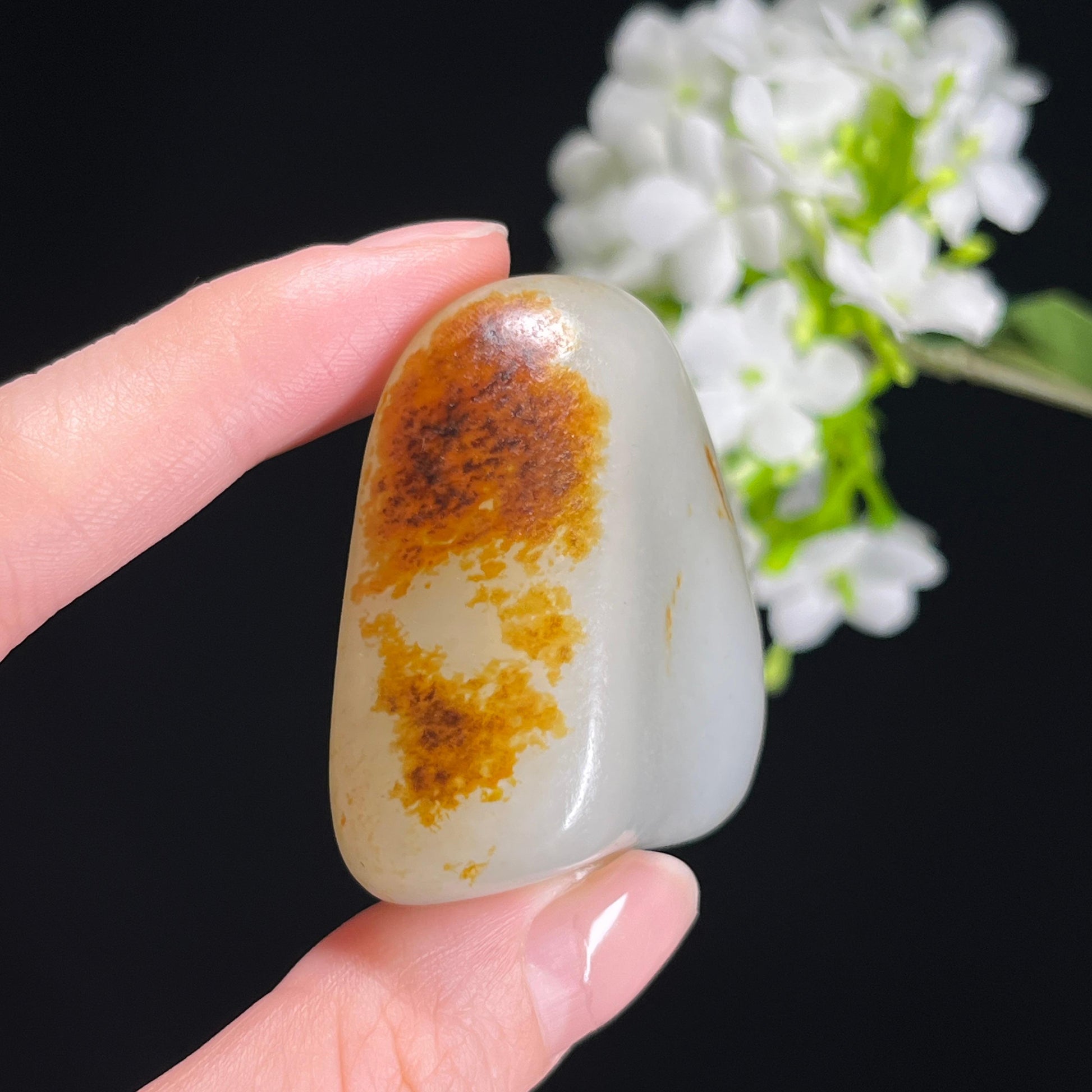 和田玉白玉枣红皮“鸿运当头”籽料原石（yc308389）