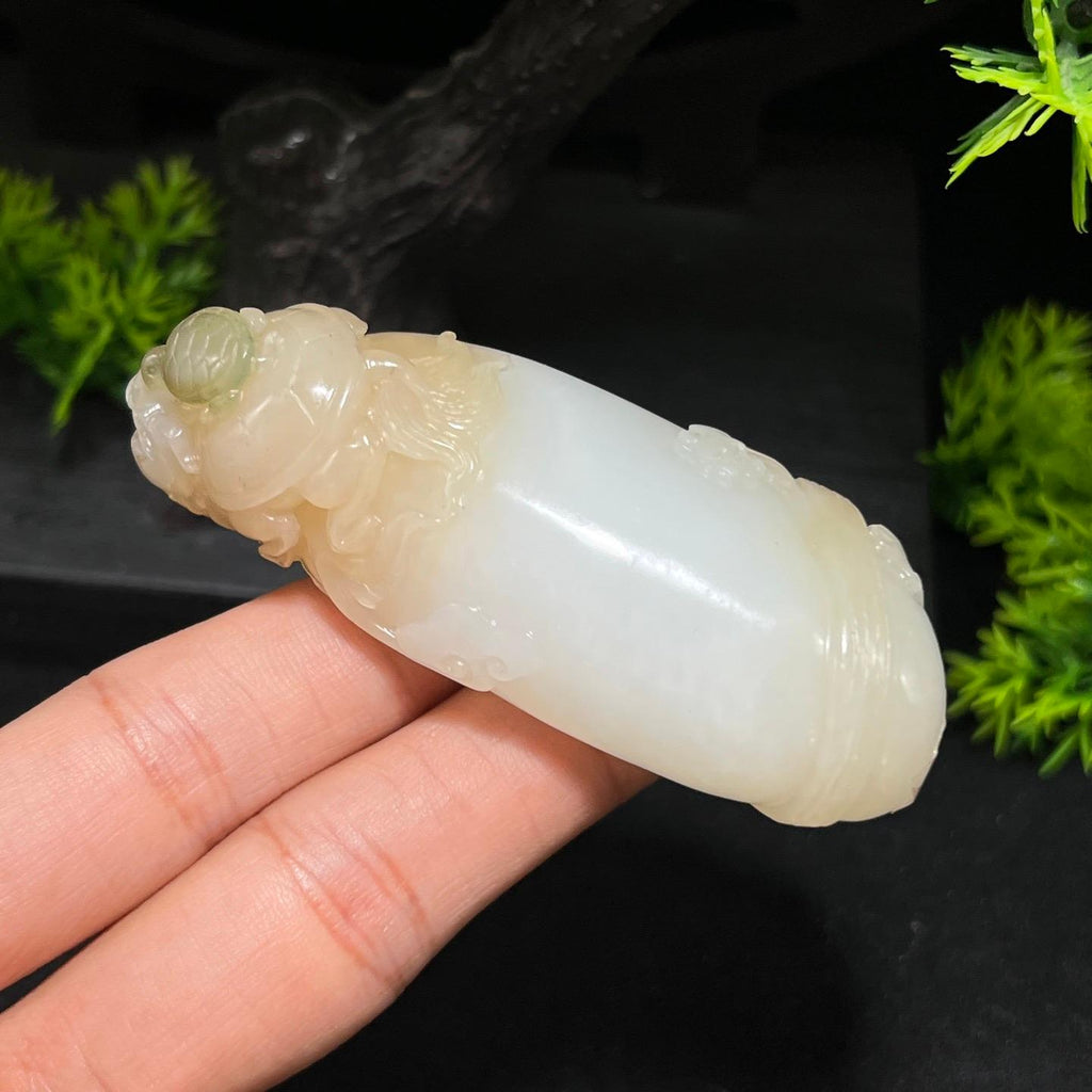 和田玉且末糖白携子上朝（yc716025）