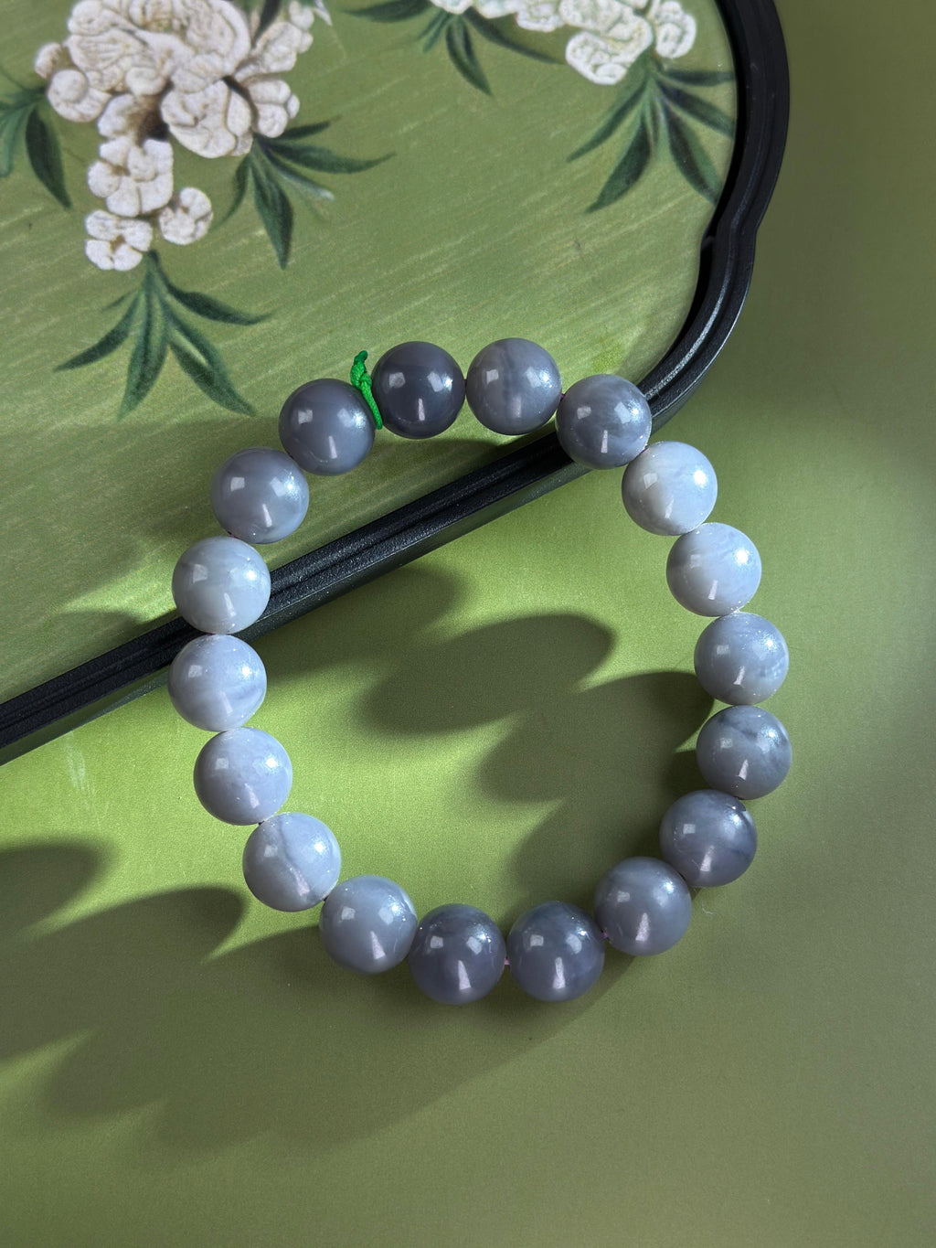 和田玉青花圆珠手串（18颗）（yc751213）