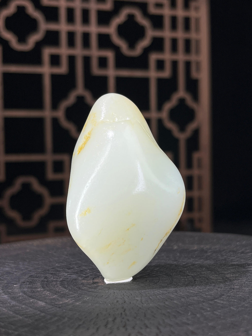 新疆和田玉白玉籽料原石洒金皮挂件3（yc233794）