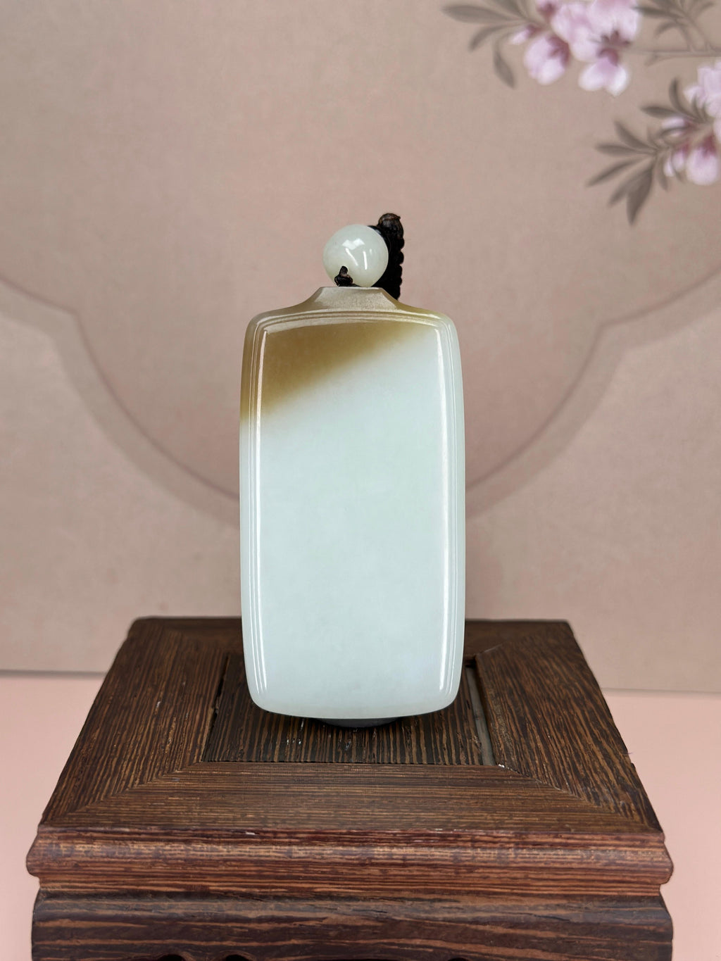 精品和田玉糖白平安无事牌（yc749626）