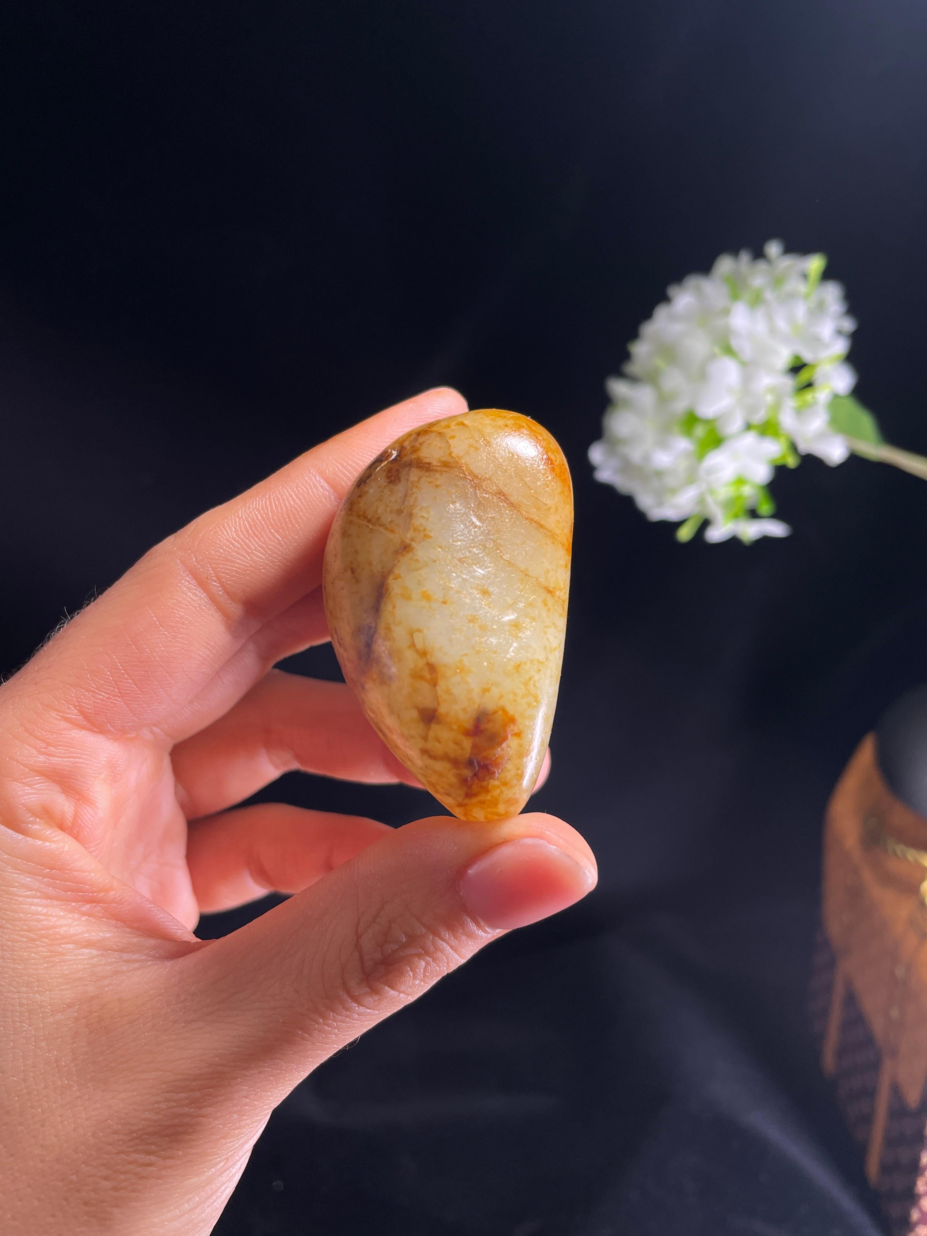 和田玉白玉洒金皮籽料原石（yc264633） – 添福玉器