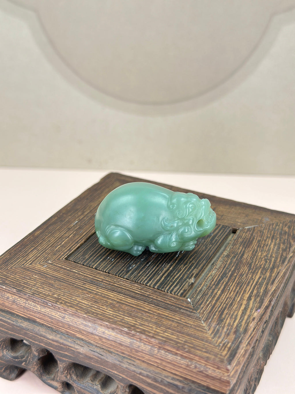 和田玉沙枣青貔貅挂件（yc751173）