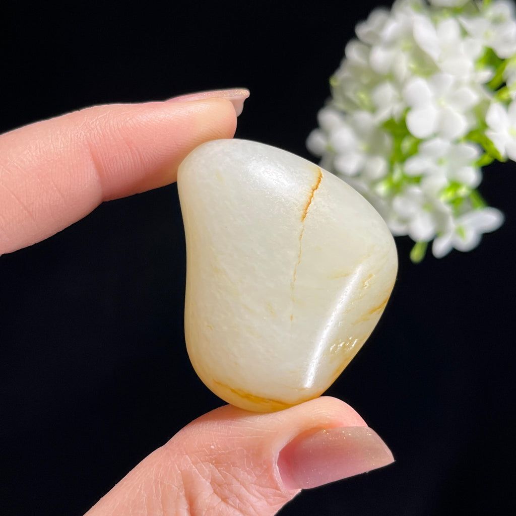 和田玉白玉“晓霜浮金”洒金皮籽料（yc367871）