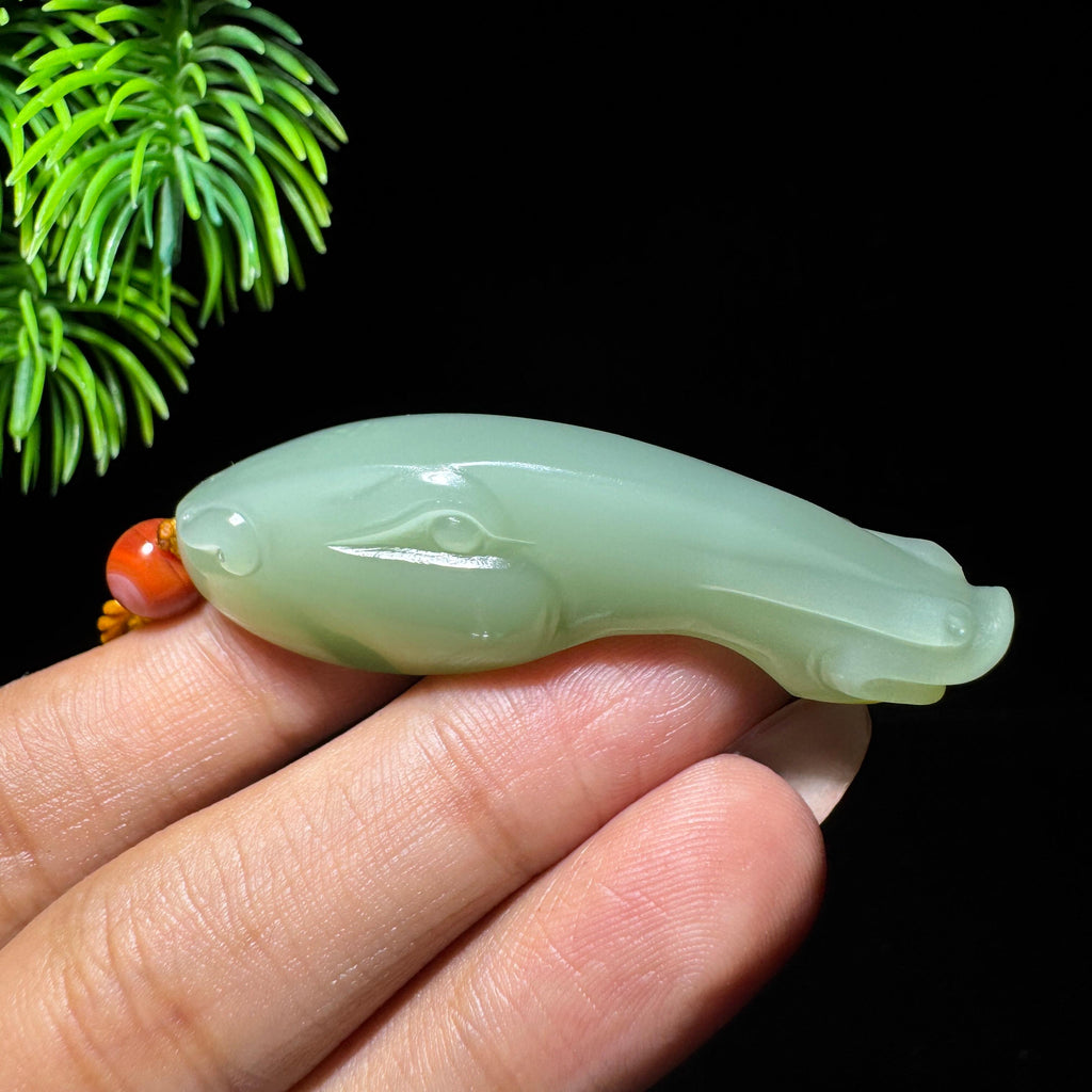 和田玉山料粉青马（yc710467）