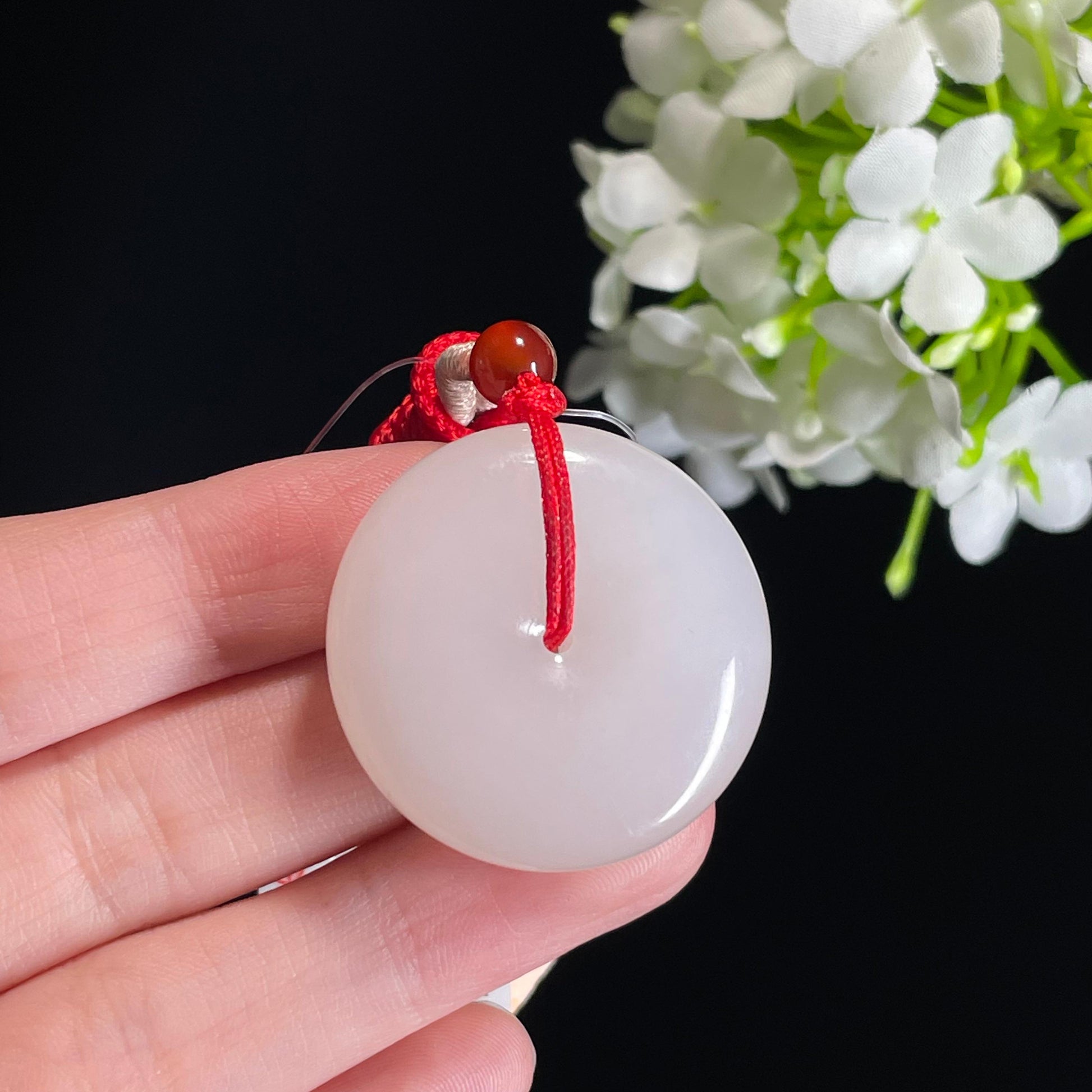 新疆天然和田玉“圆满结界”羊脂白玉平安扣（yc315199）