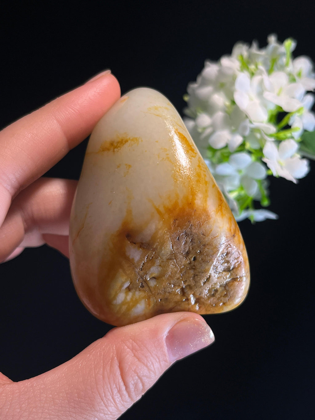 新疆天然和田玉洒金皮籽料原石（yc274563）