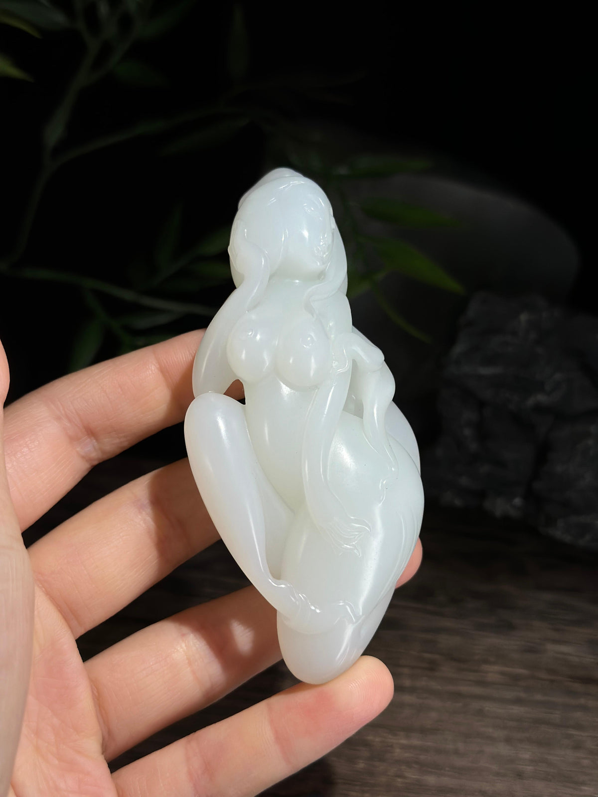 和田玉精品白玉遇贵人手把件（yc728944）