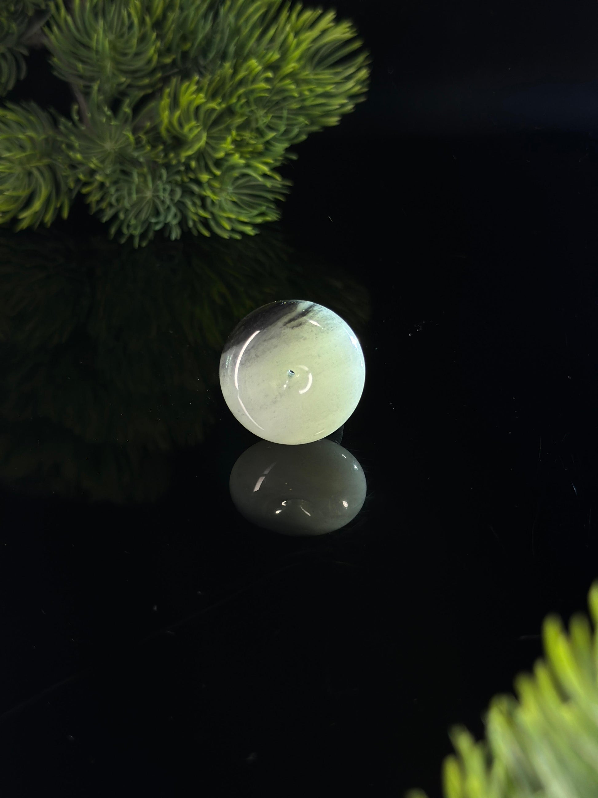 新疆天然和田玉精品青花籽料平安扣（yc471710）
