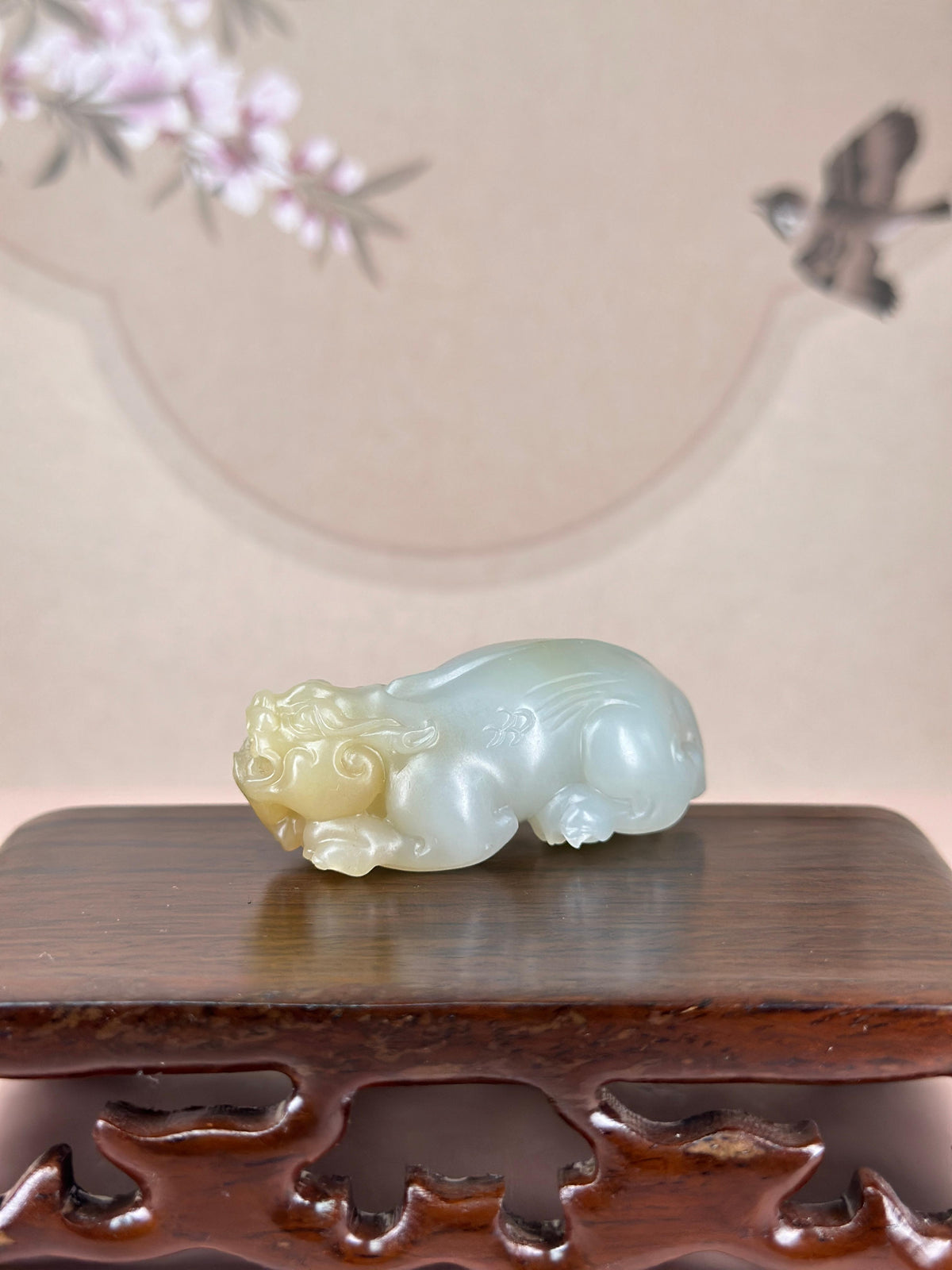 和田玉且末蓝带糖貔貅挂件（yc775464）