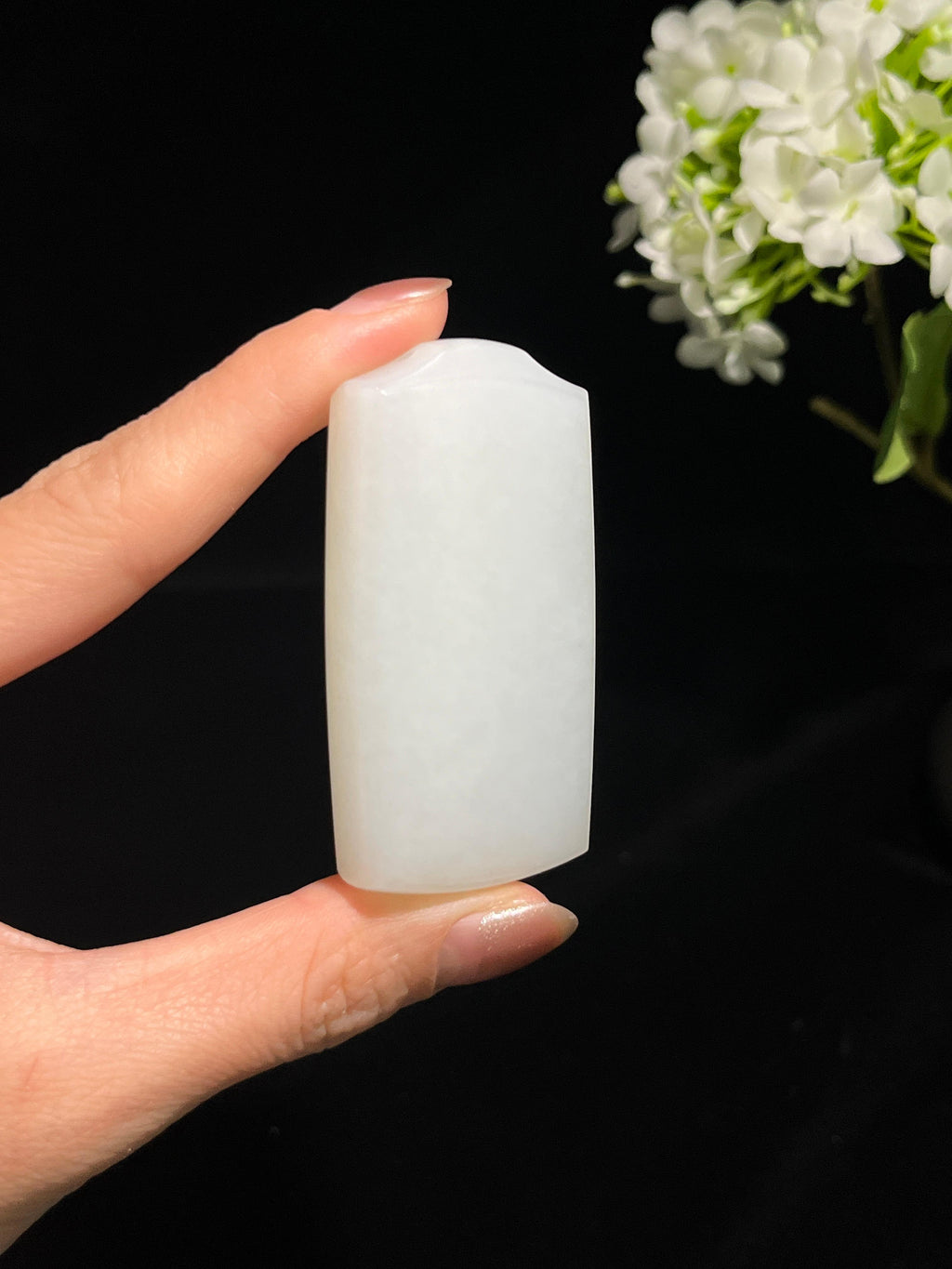 和田玉白玉平安无事牌（yc250401）