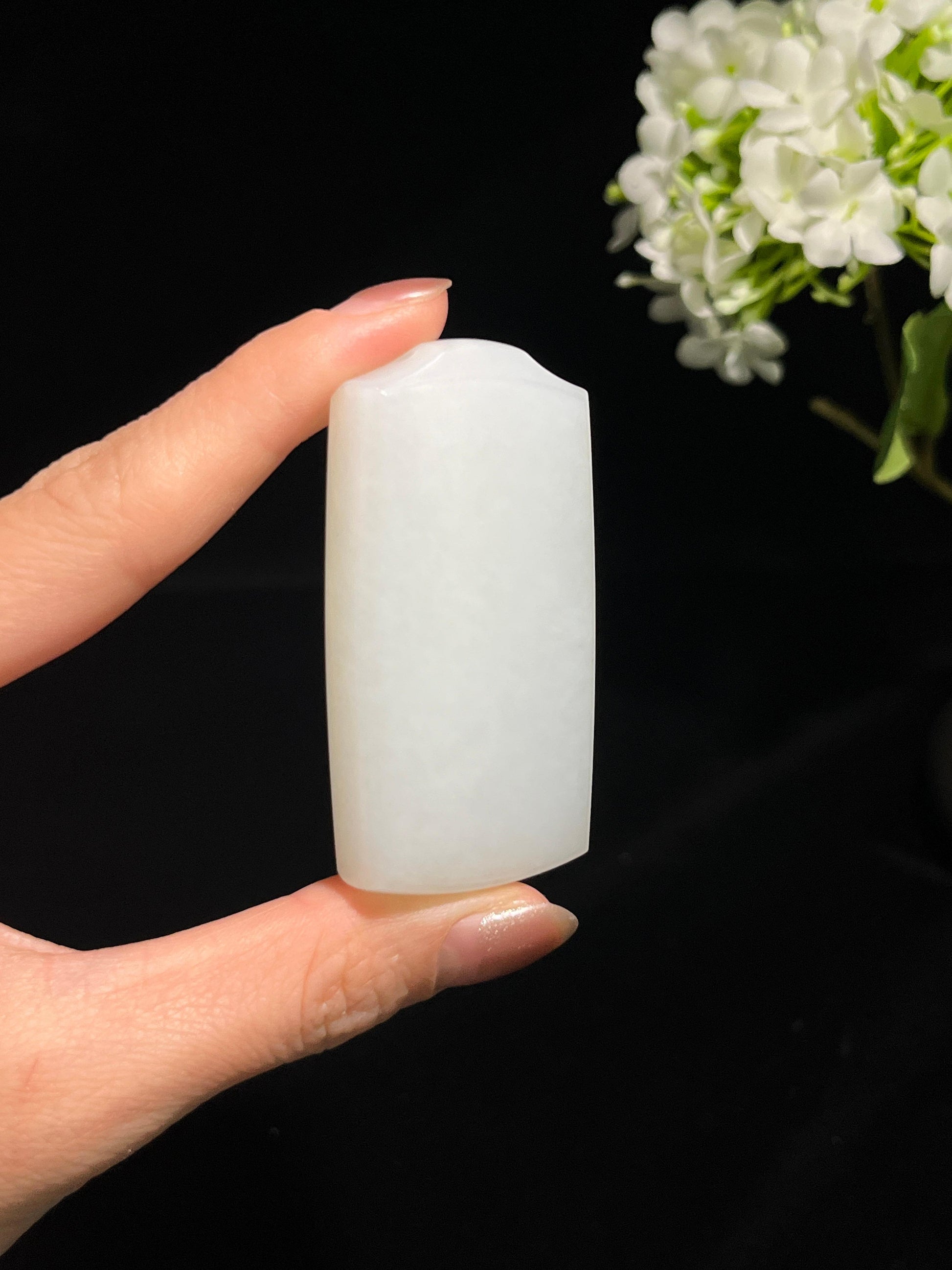 和田玉白玉平安无事牌（yc250401）