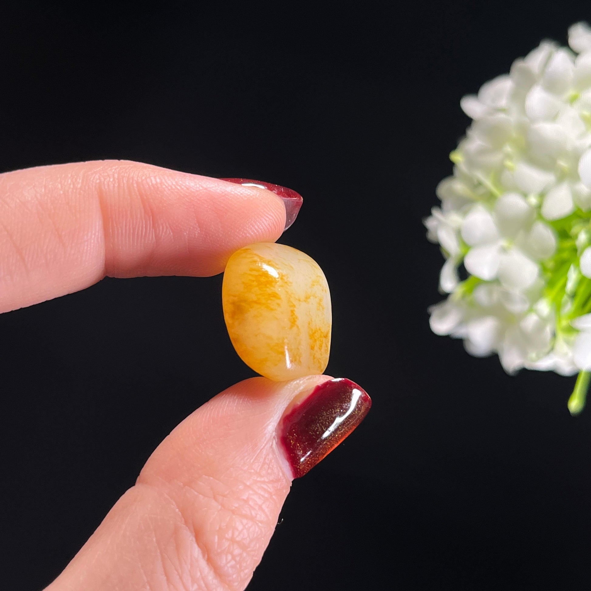 和田玉暖白种通体洒金皮精品籽料（yc336434）