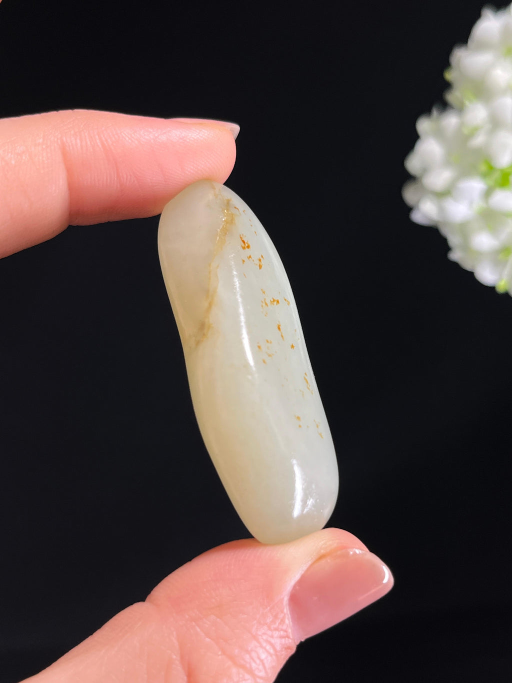 和田玉白玉洒金皮“月露星痕”籽料原石（yc278650）