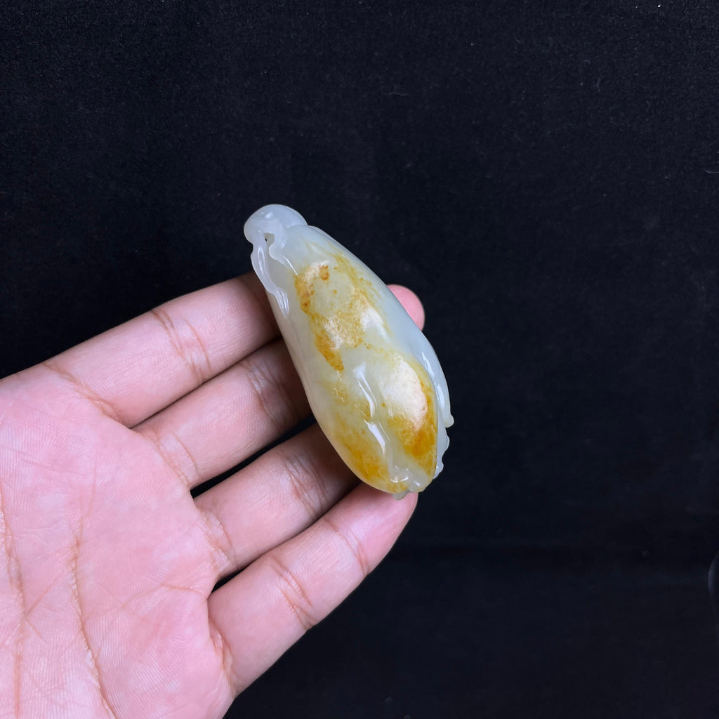 和田玉籽料洒金皮佛手挂件yc191254