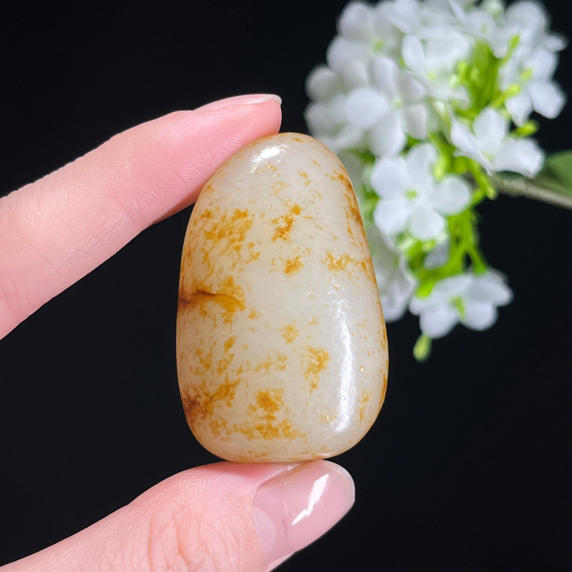 和田玉白玉意境洒金皮籽料原石（yc308402）