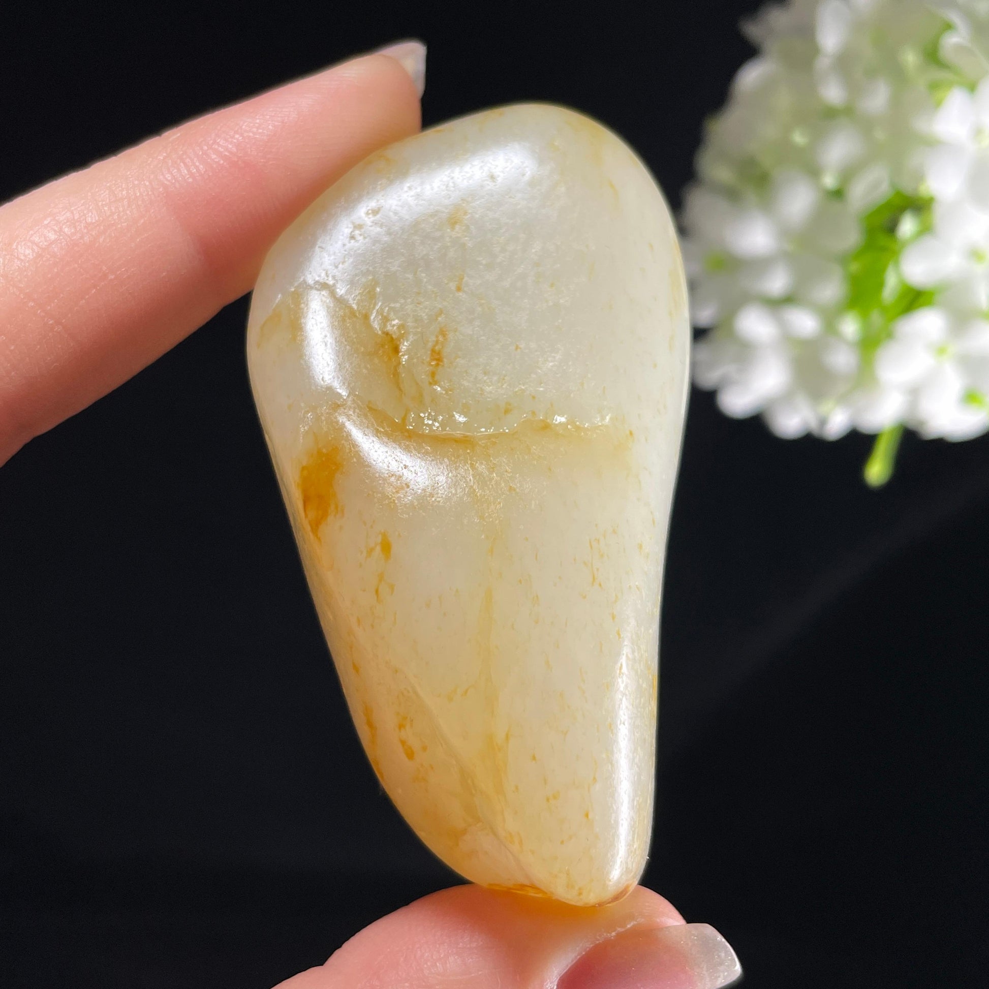 和田玉白玉“轻金拂霜”洒金皮籽料（yc394226）